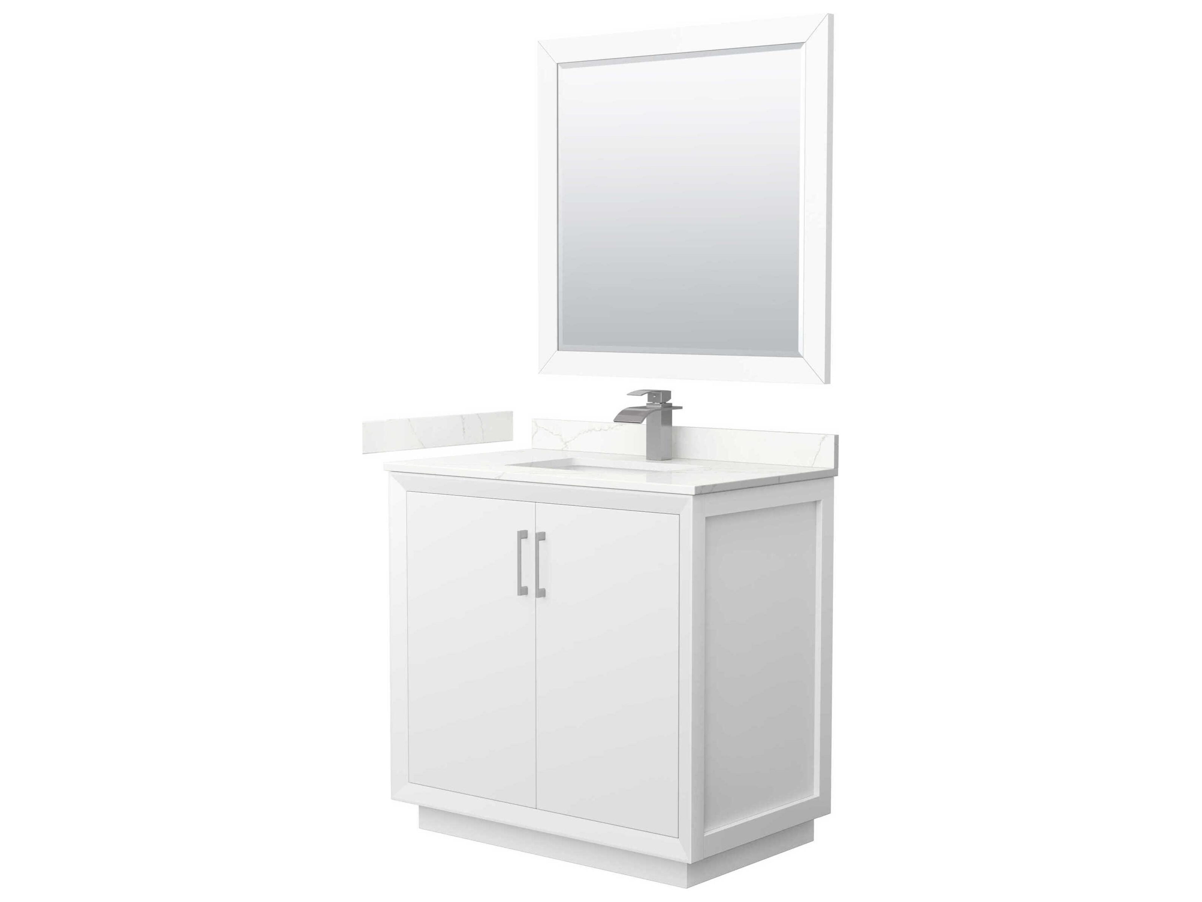 Strada 36" White Vanity with 34" Mirror