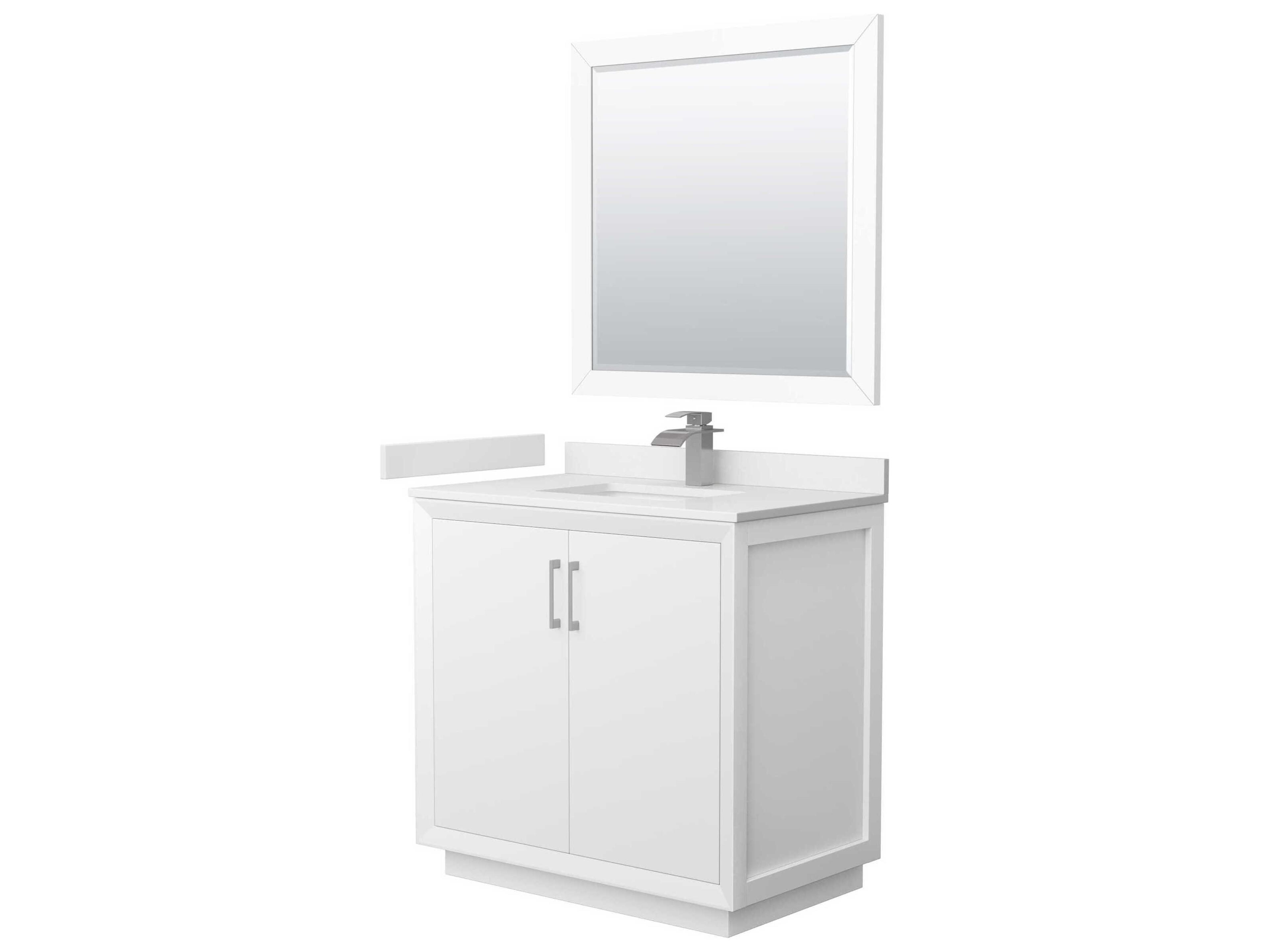 Wyndham Collection Strada 36" White Vanity with 34" Mirror