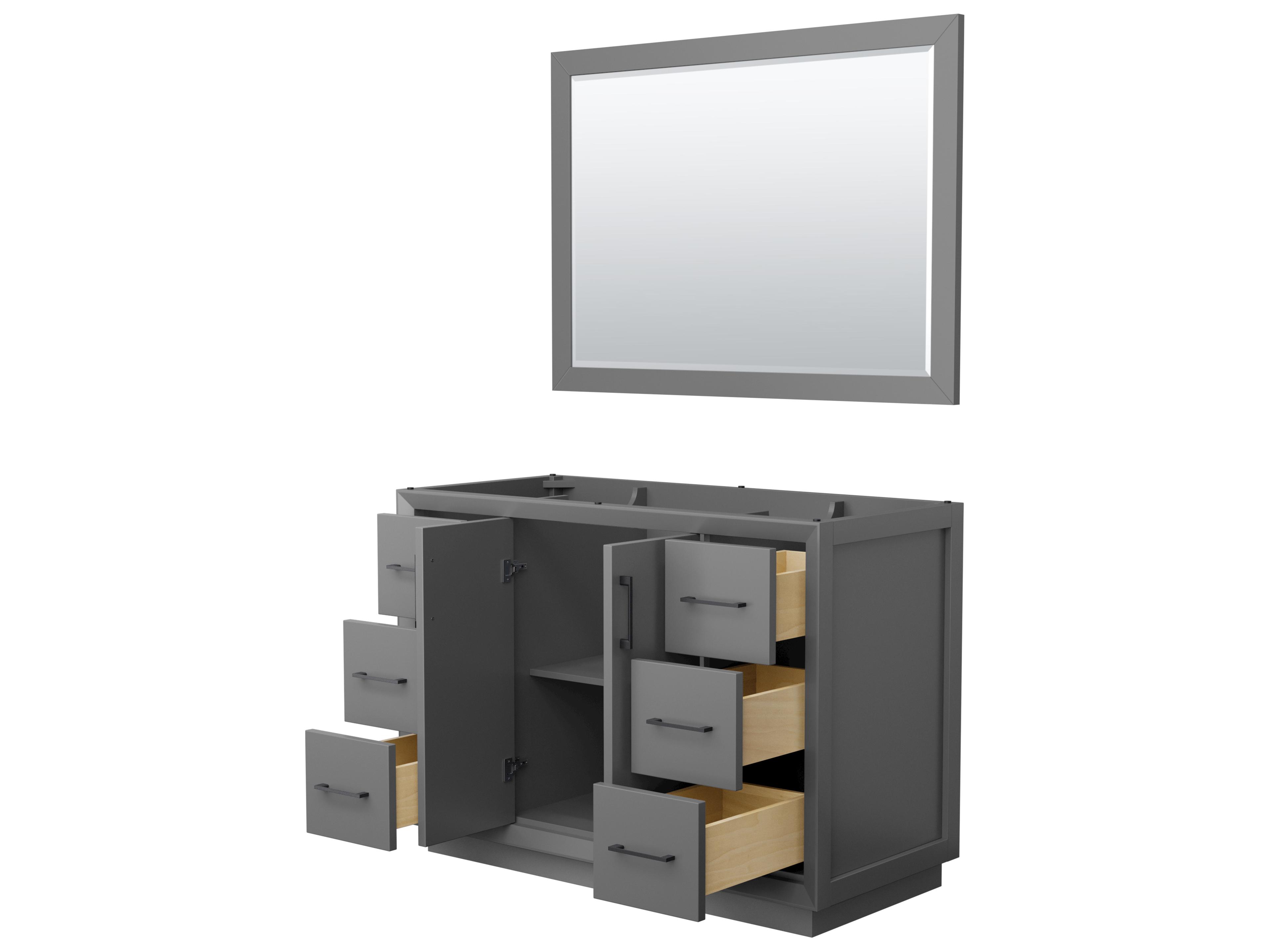 Wyndham Collection Strada 47" Dark Gray Vanity with 46" Mirror