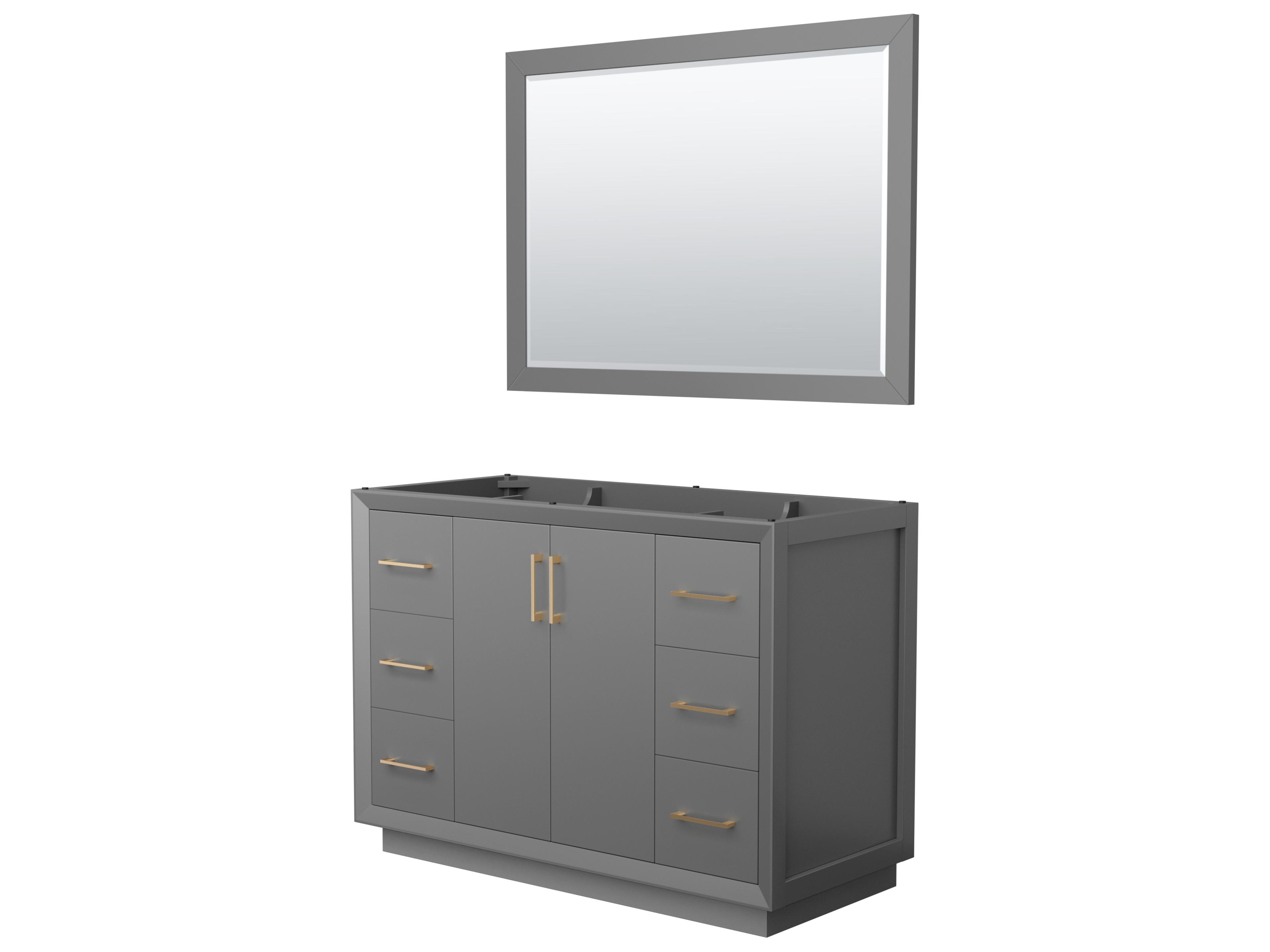 Wyndham Collection Strada 47" Dark Gray Vanity with 46" Mirror