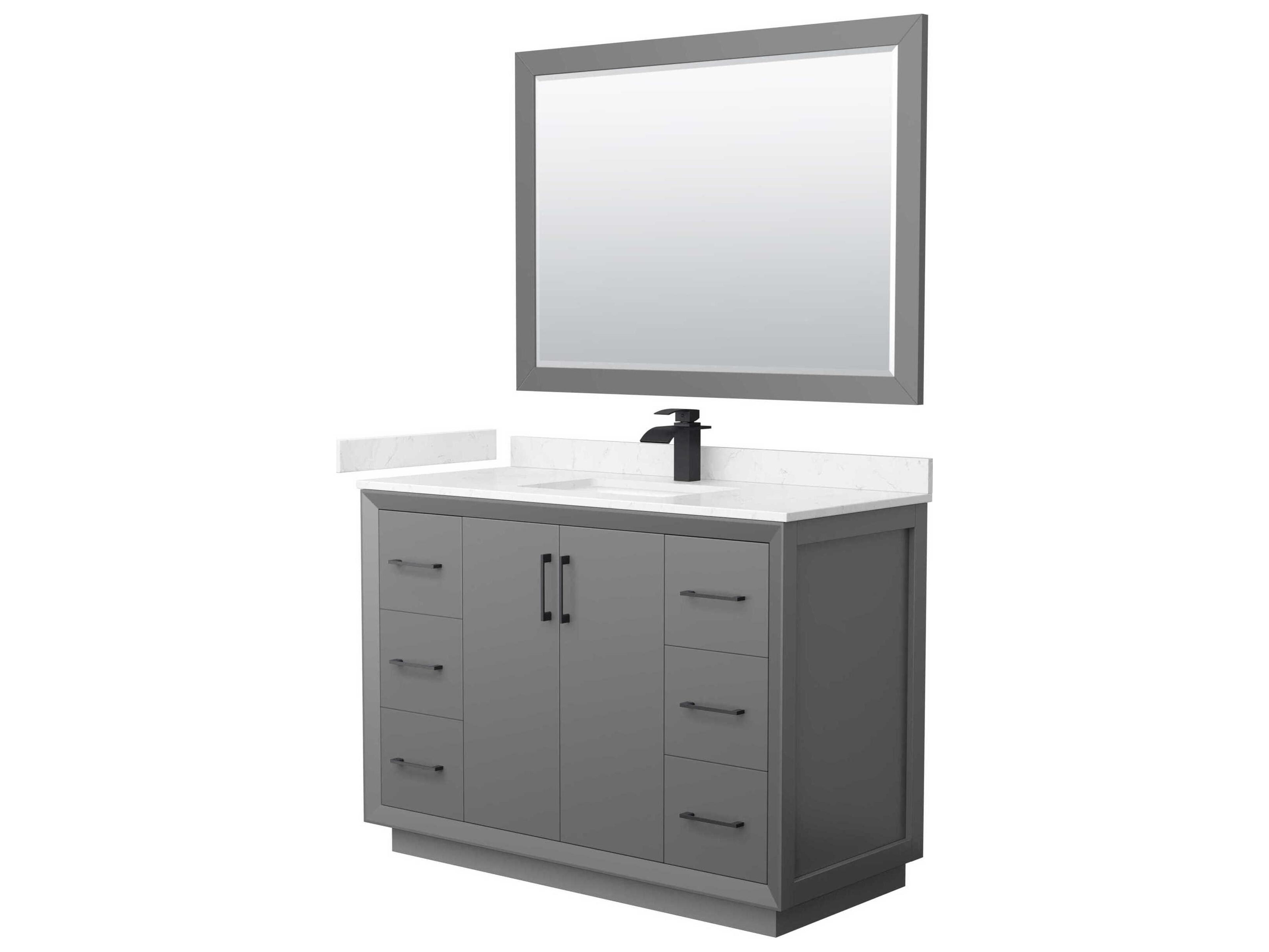 Strada 48" Dark Gray Vanity with 46" Mirror