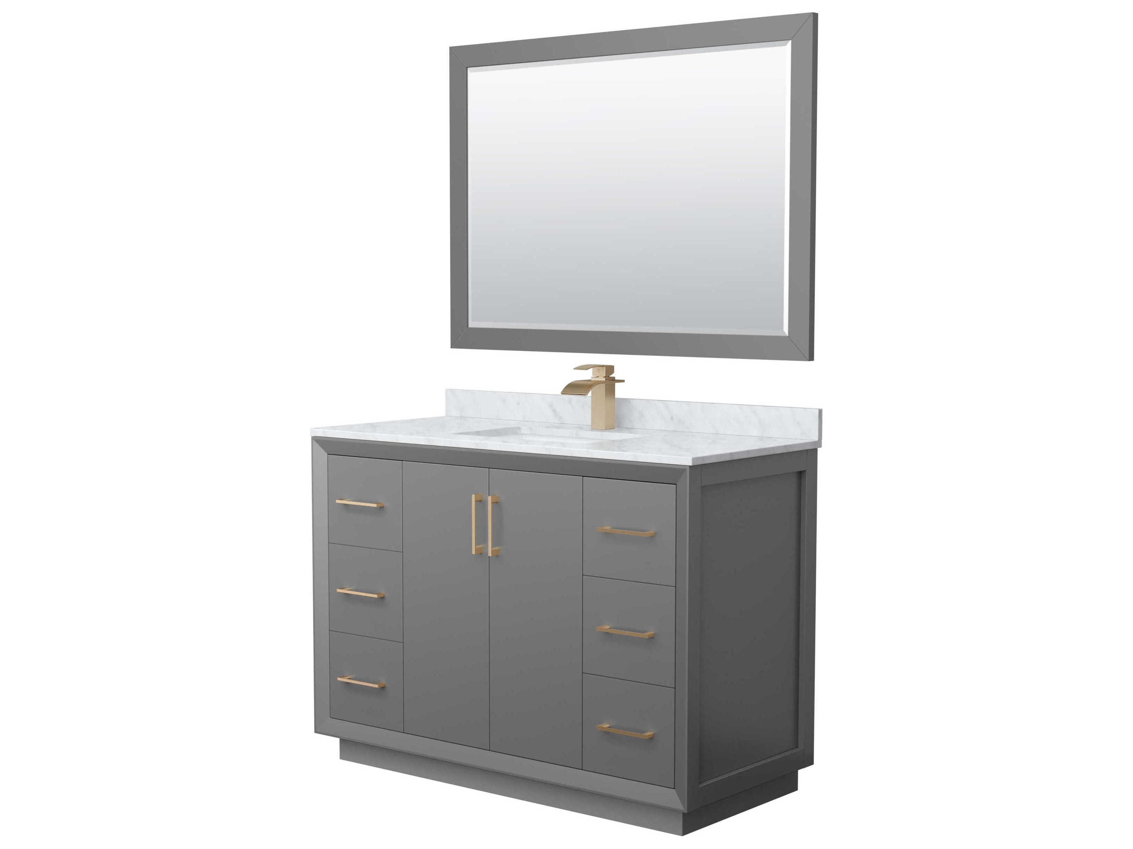 Wyndham Collection Strada 48" Dark Gray Vanity with 46" Mirror