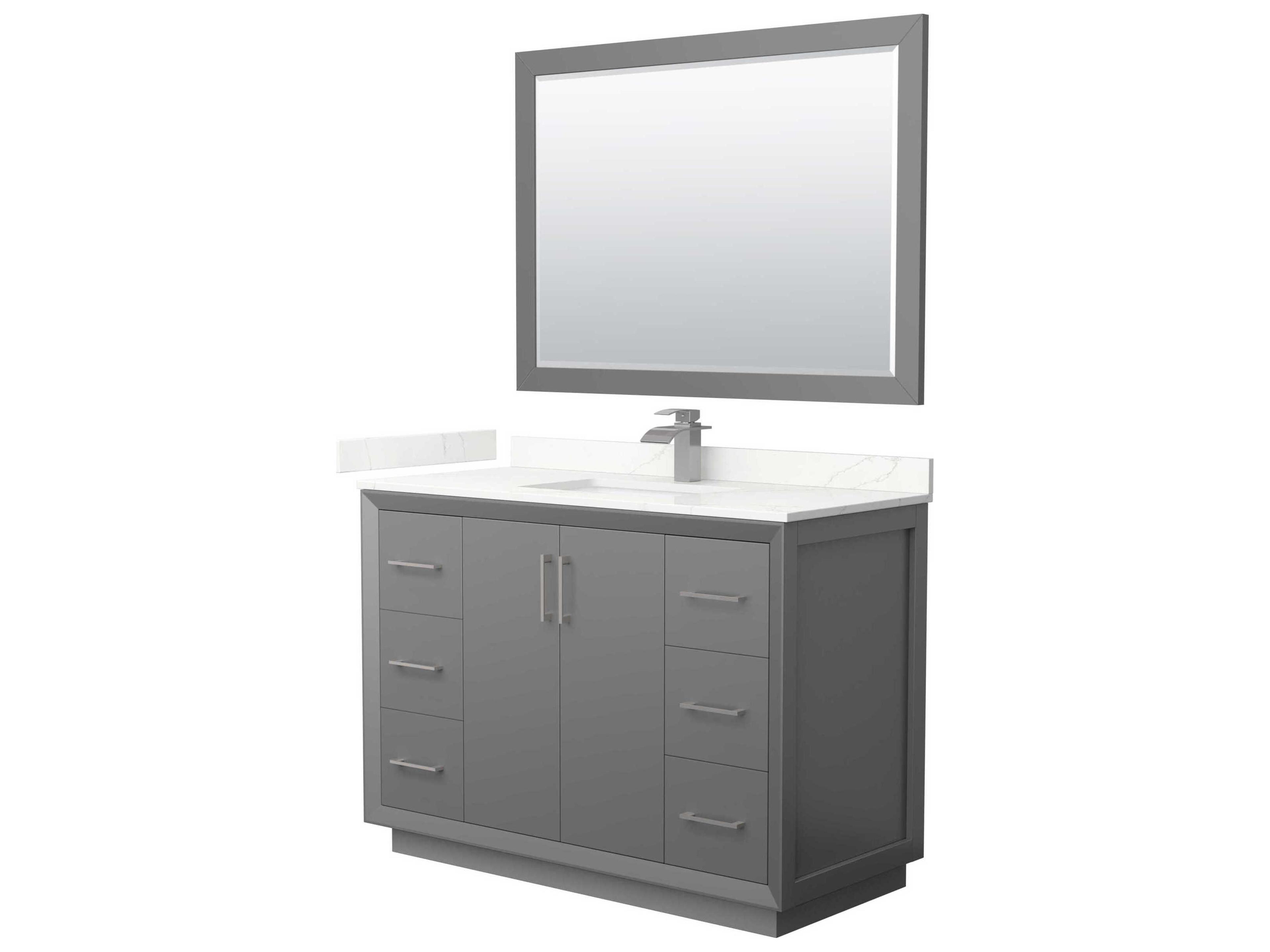 Strada 48" Dark Gray Vanity with 46" Mirror