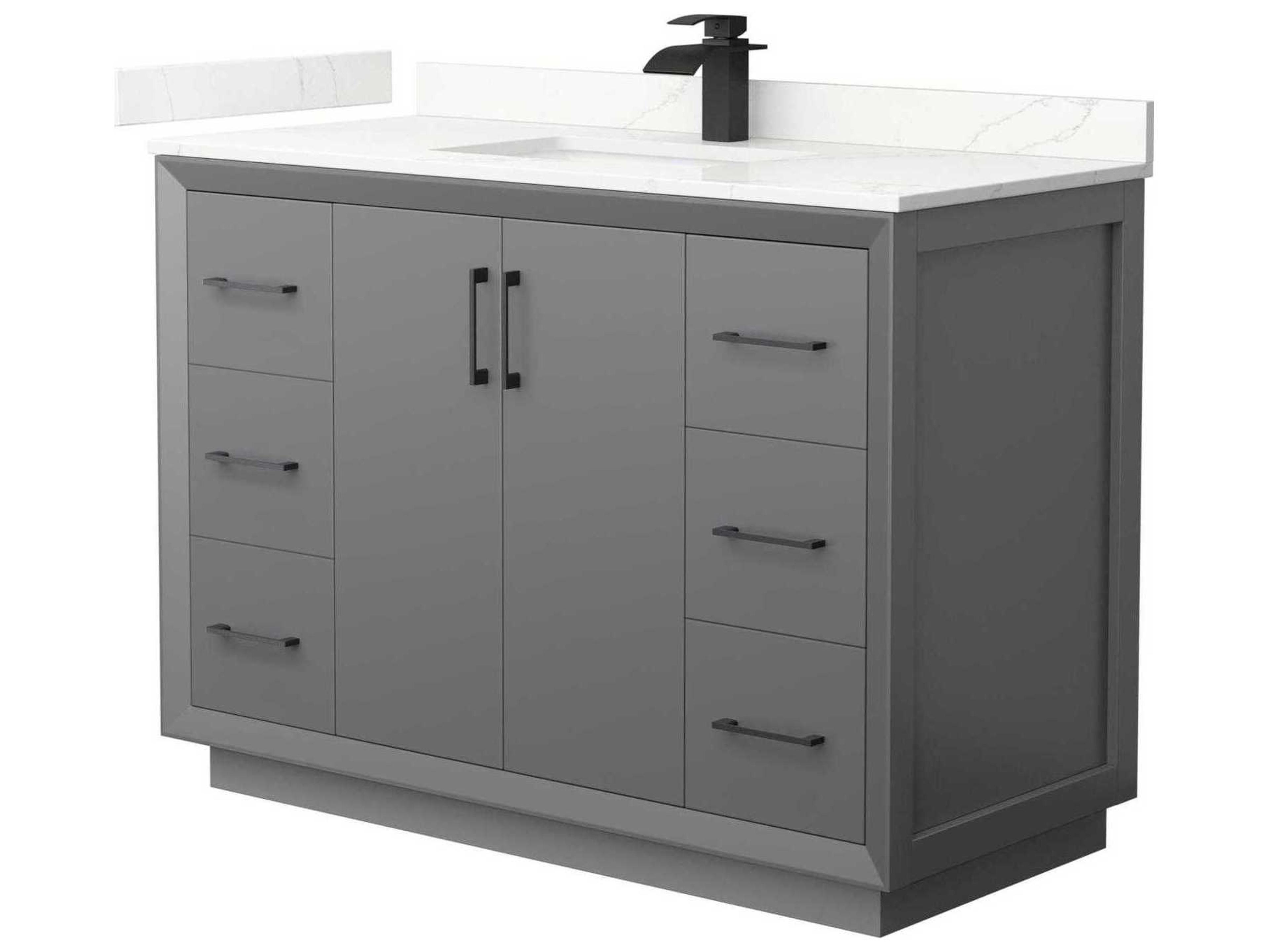 Wyndham Collection Strada 48" Dark Gray Vanity