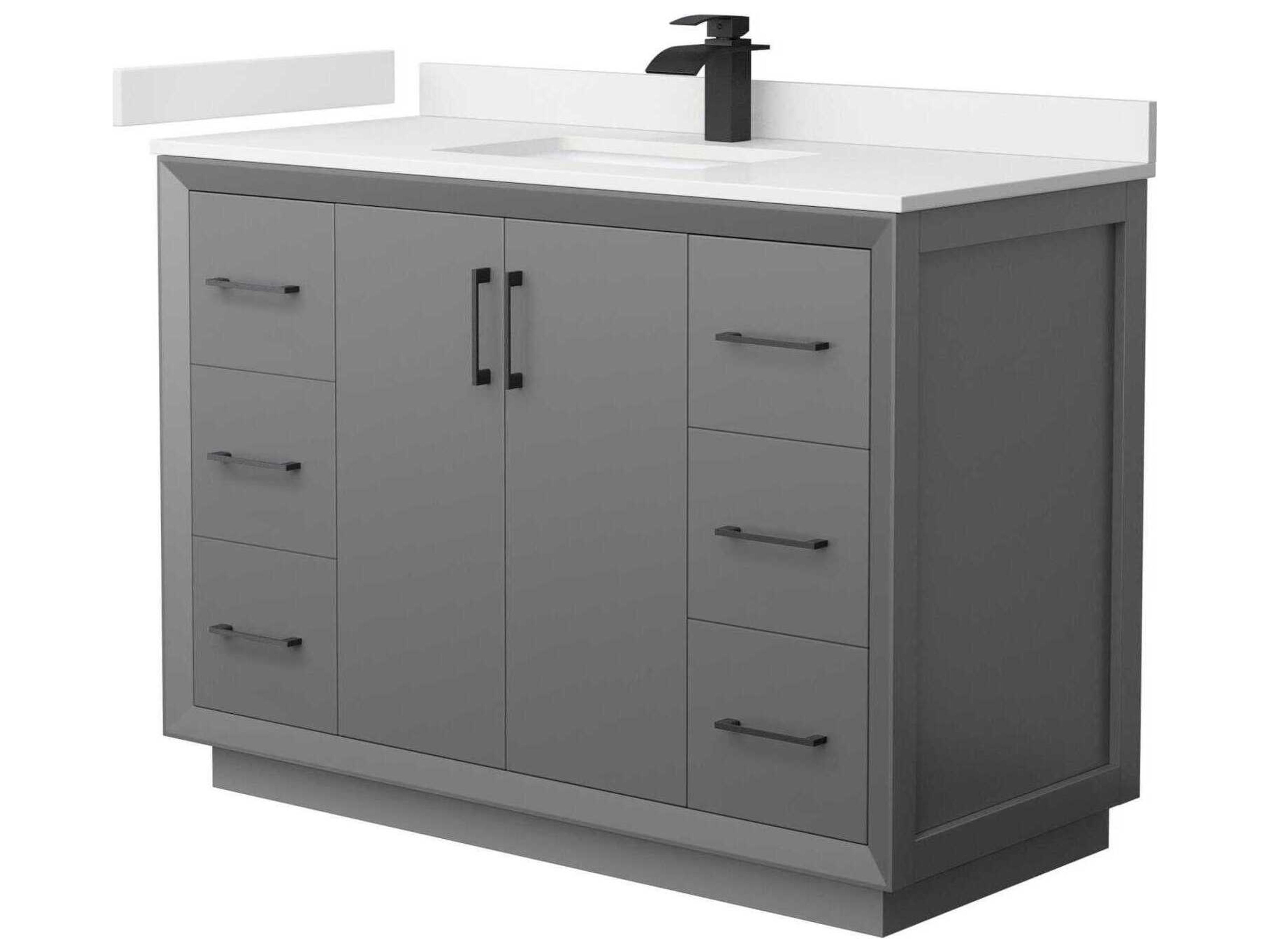 Wyndham Collection Strada 48" Dark Gray Vanity