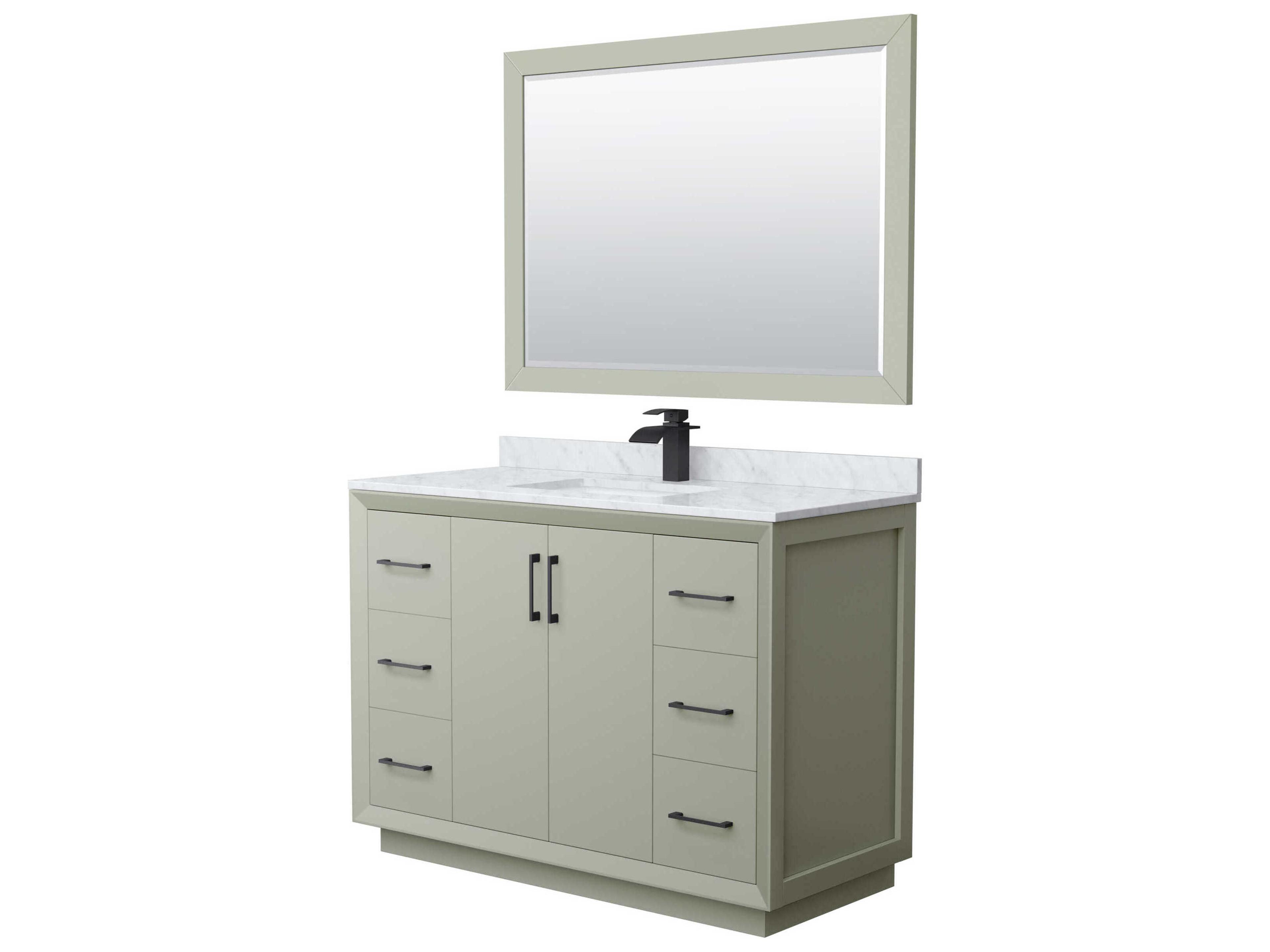 Wyndham Collection Strada 48" Light Green Vanity with 46" Mirror