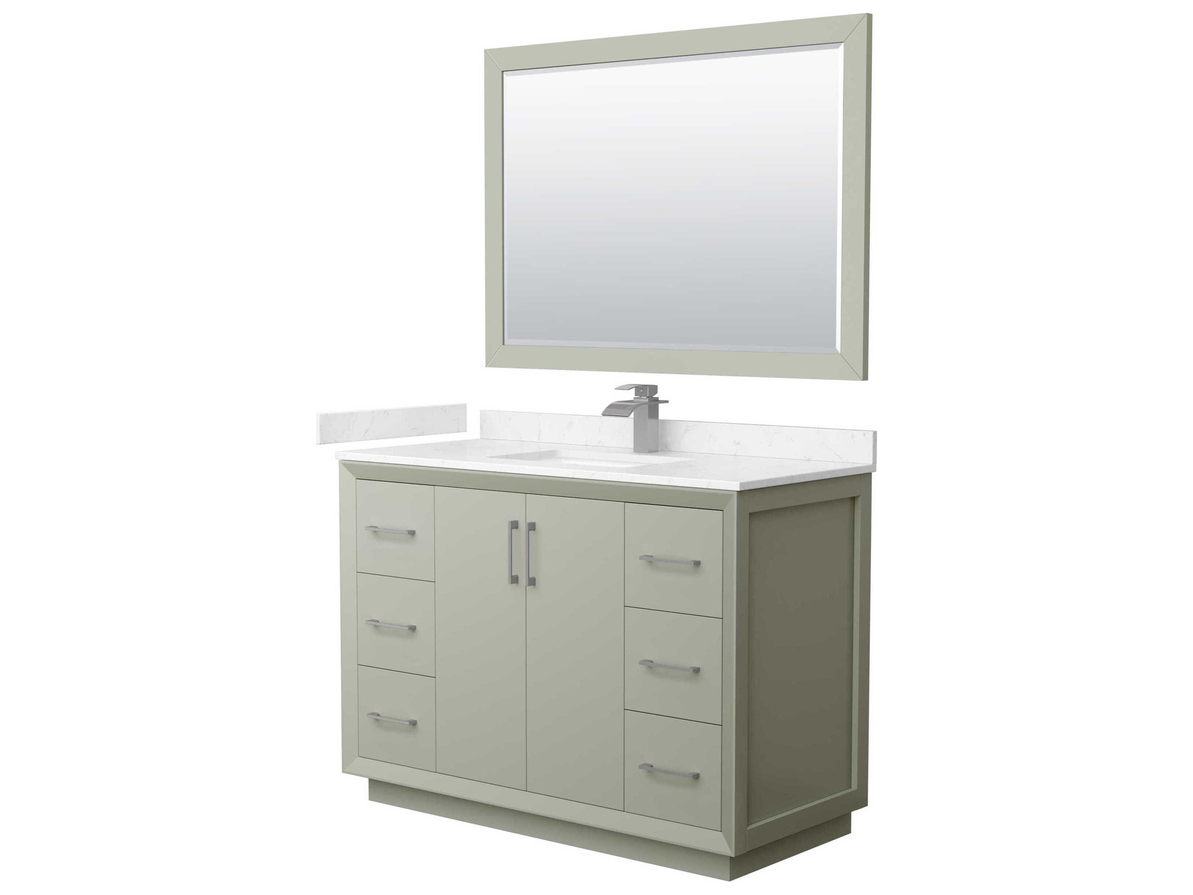 Wyndham Collection Strada 48" Light Green Vanity with 46" Mirror