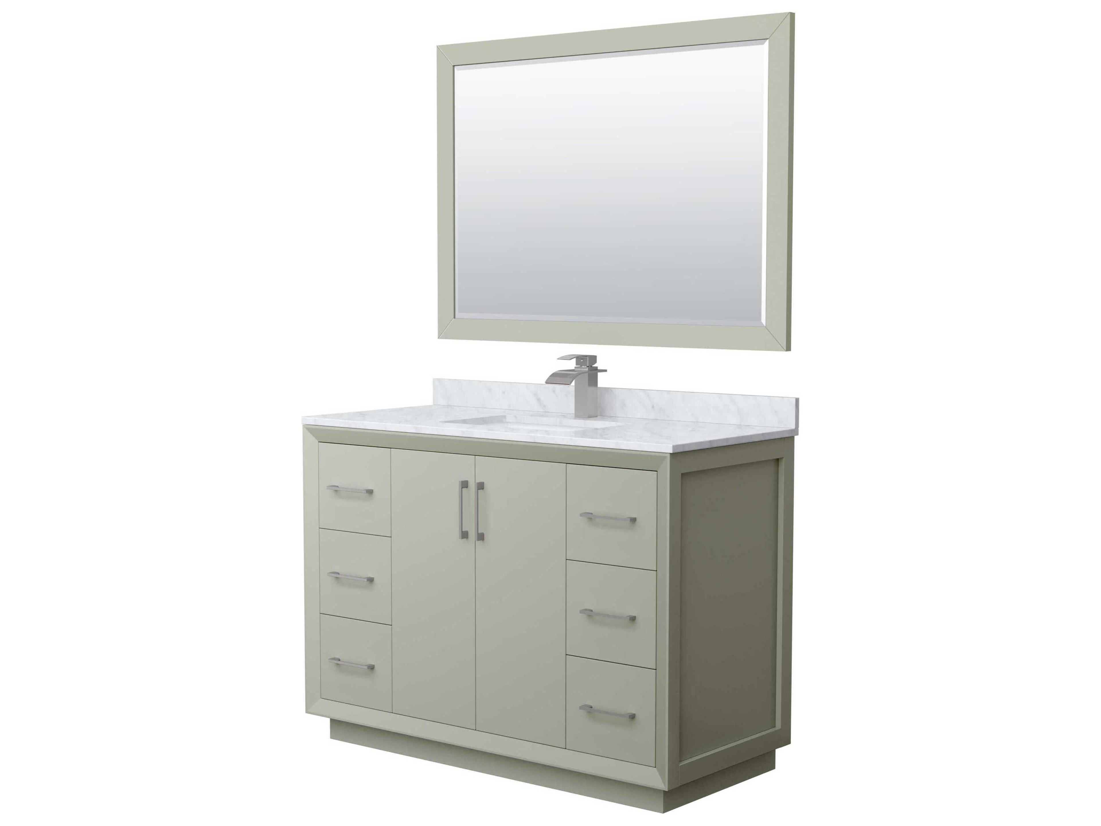 Wyndham Collection Strada 48" Light Green Vanity with 46" Mirror