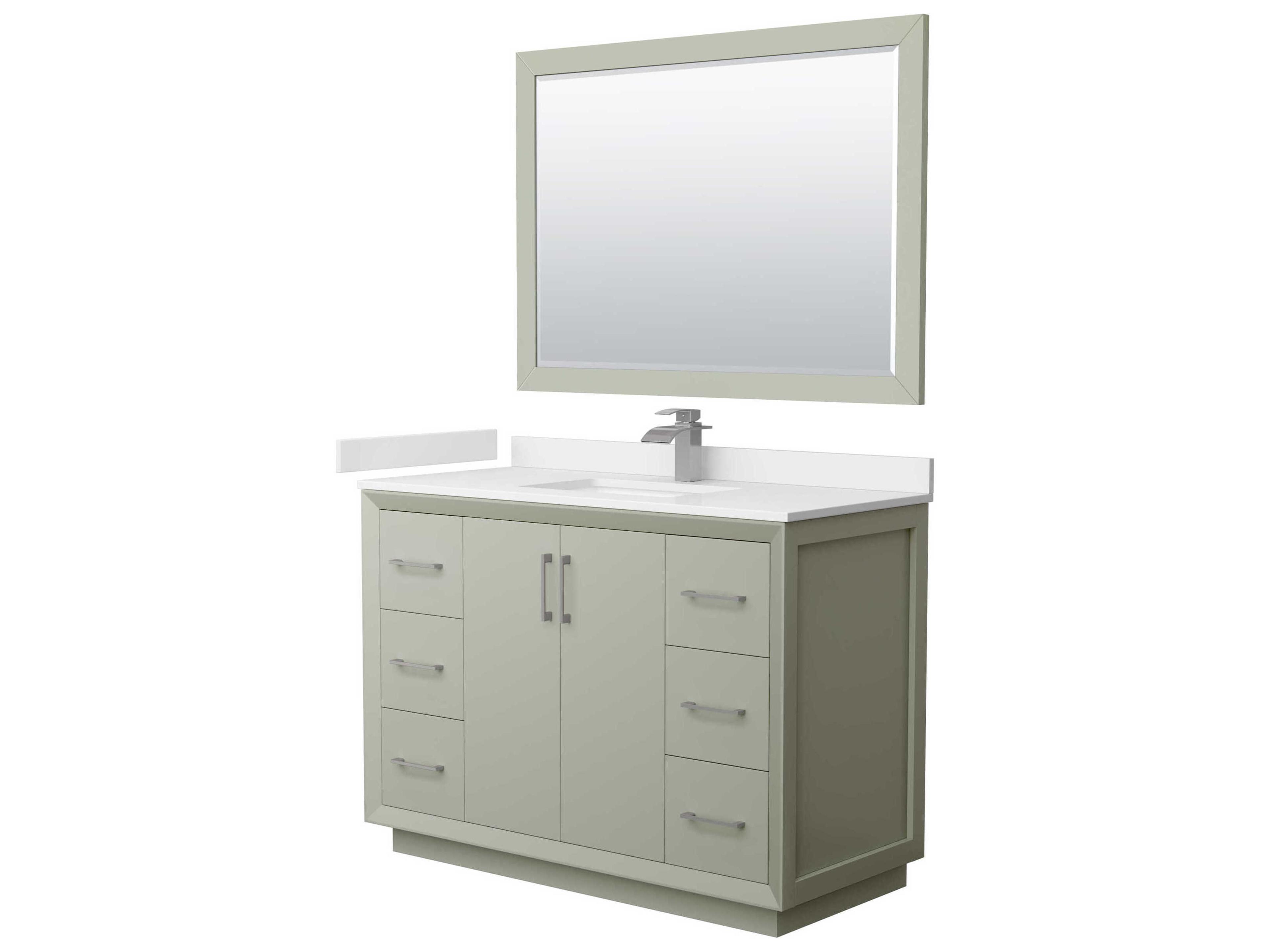 Wyndham Collection Strada 48" Light Green Vanity with 46" Mirror