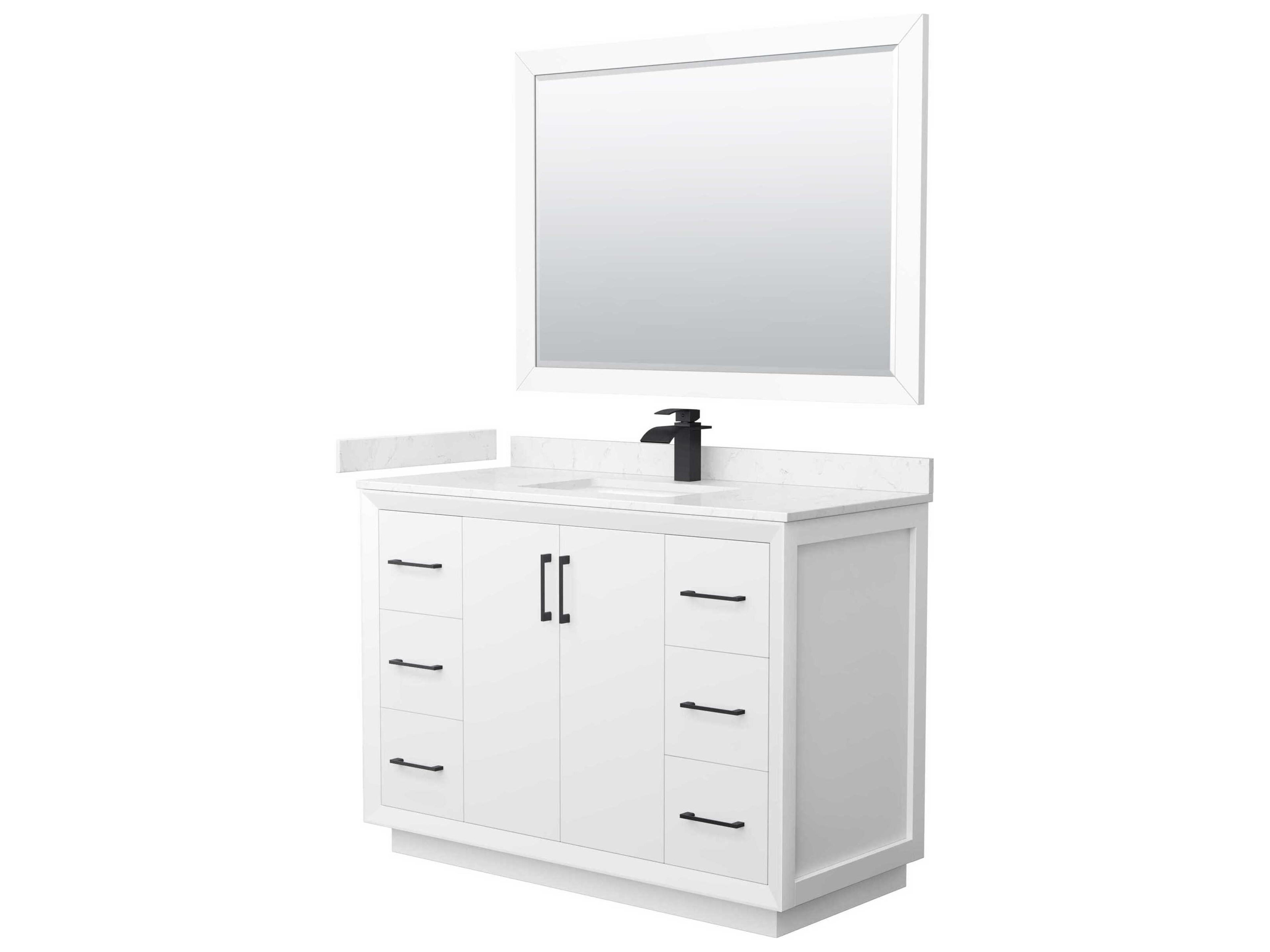 Strada 48" White Vanity with 46" Mirror