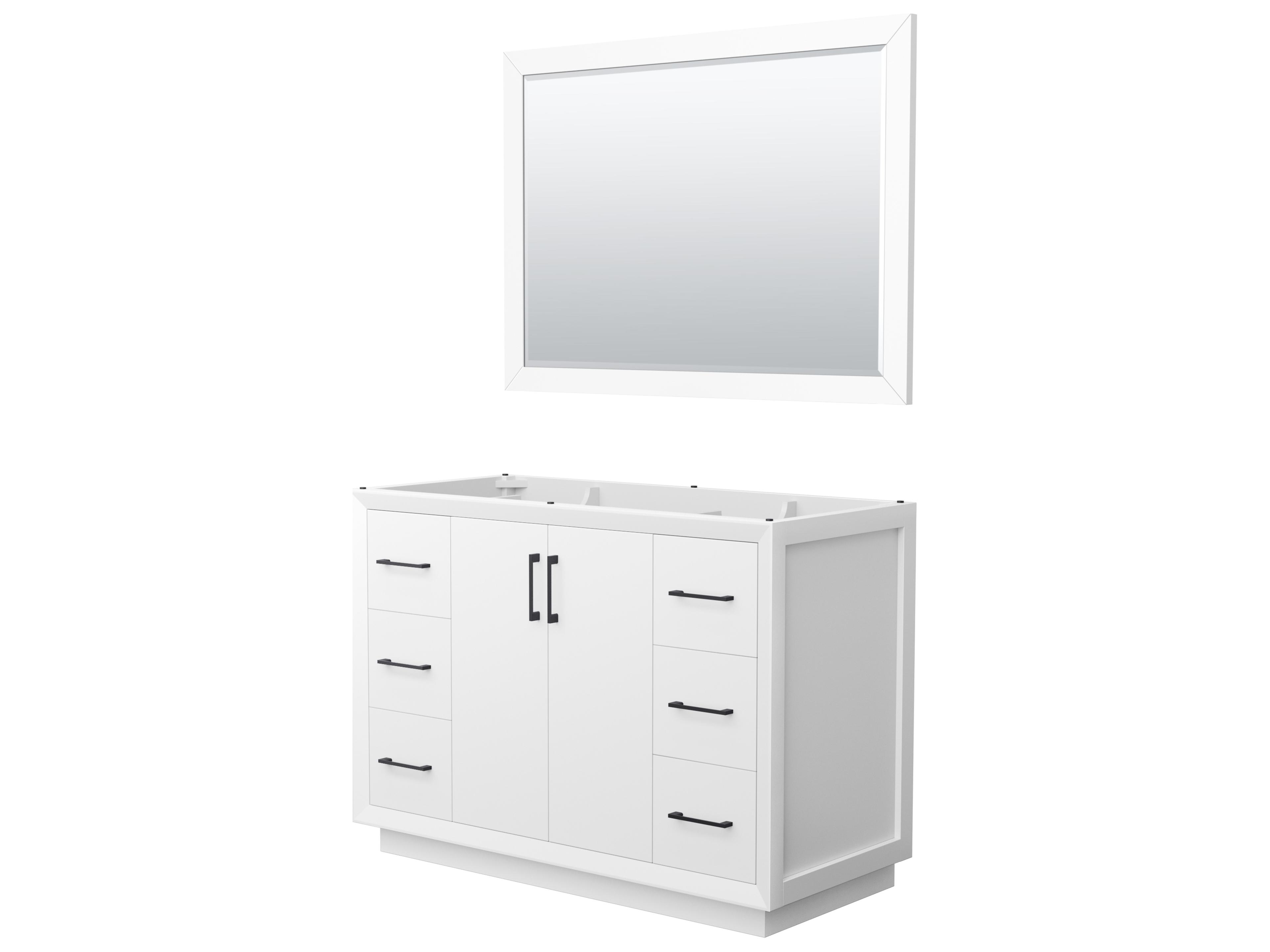 Strada 47" White Vanity with 46" Mirror
