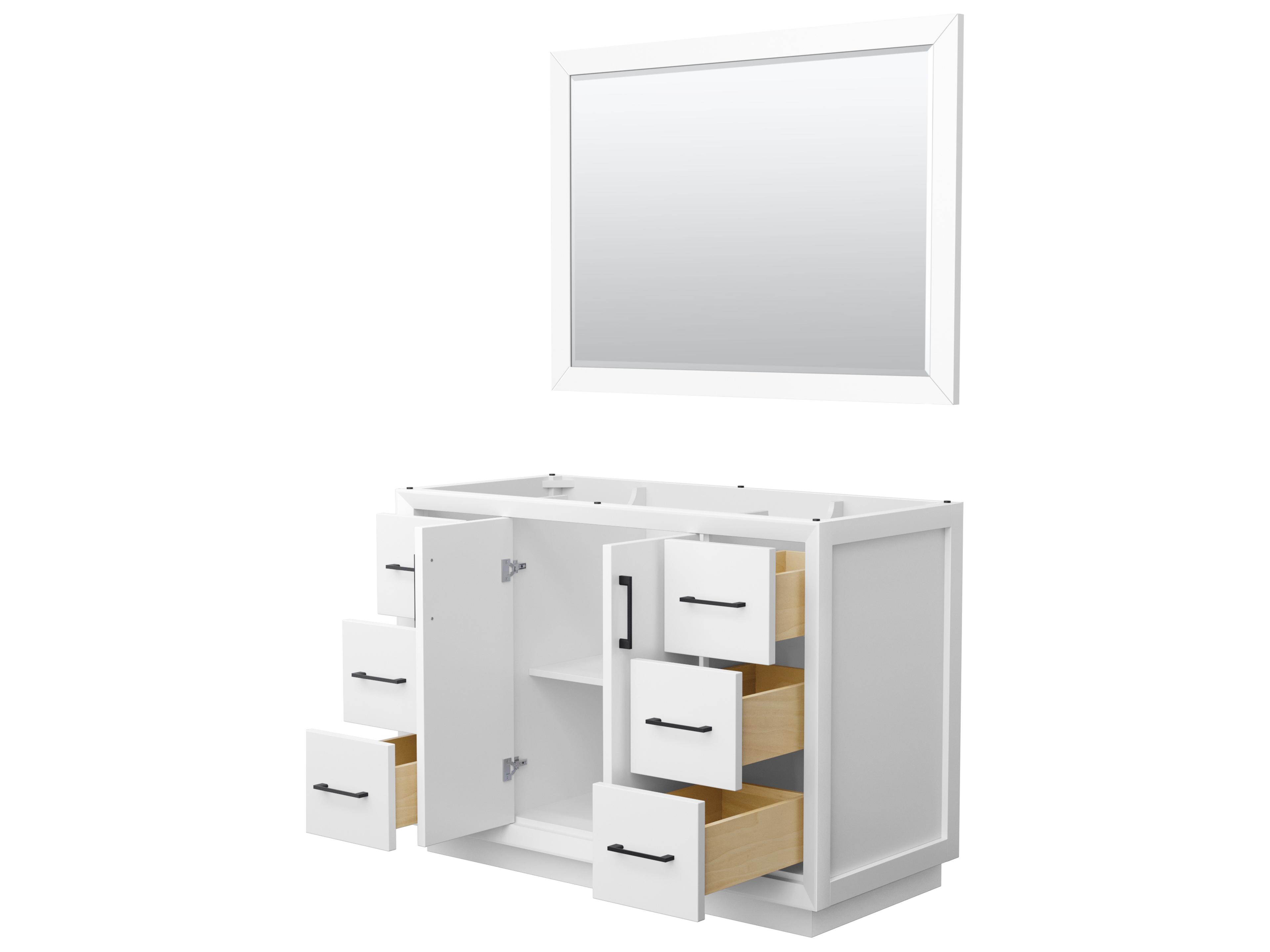 Wyndham Collection Strada 47" White Vanity with 46" Mirror