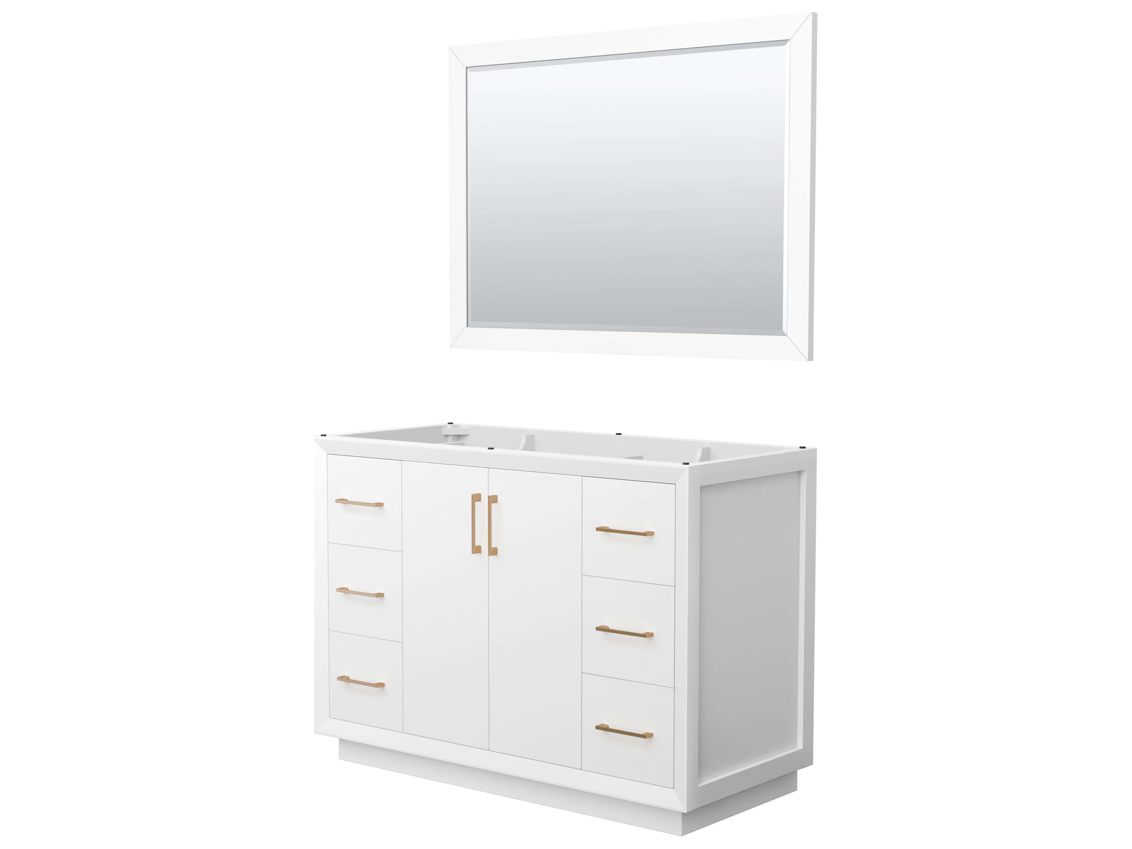 Wyndham Collection Strada 47" White Vanity with 46" Mirror