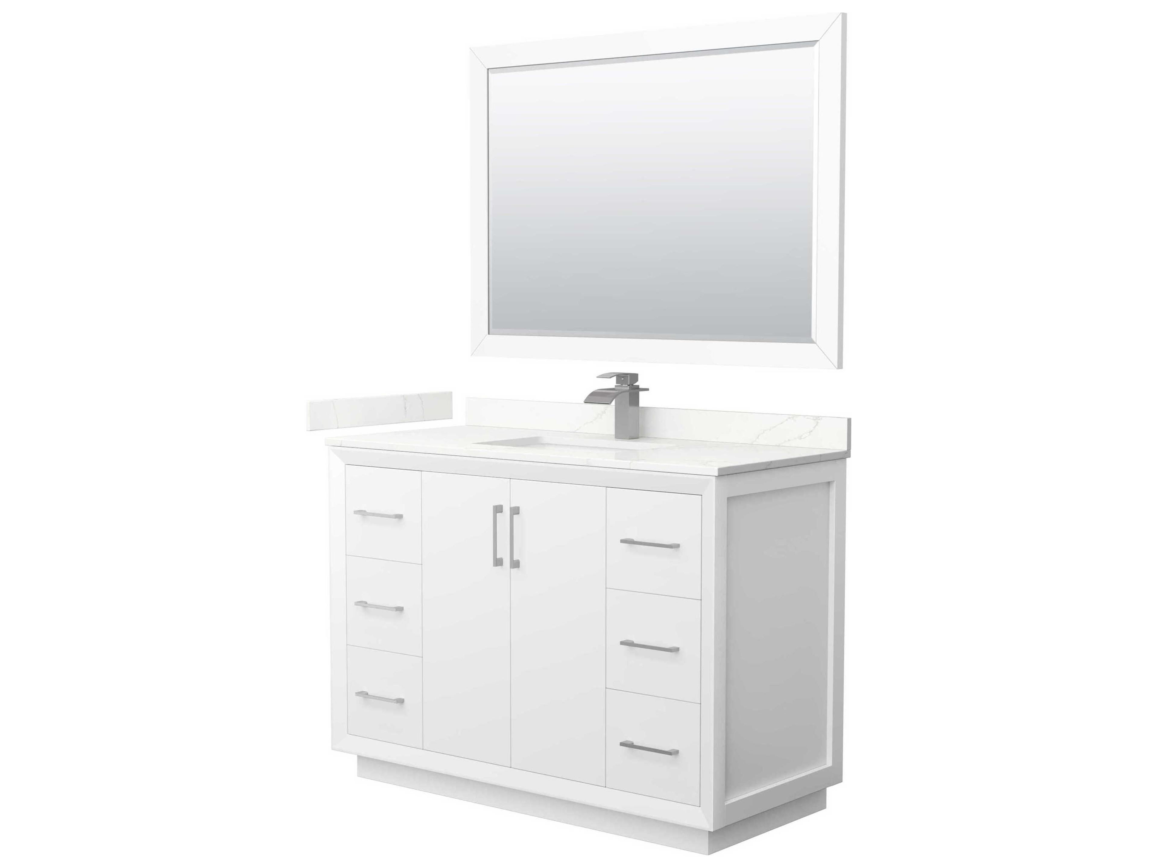 Strada 48" White Vanity with 46" Mirror