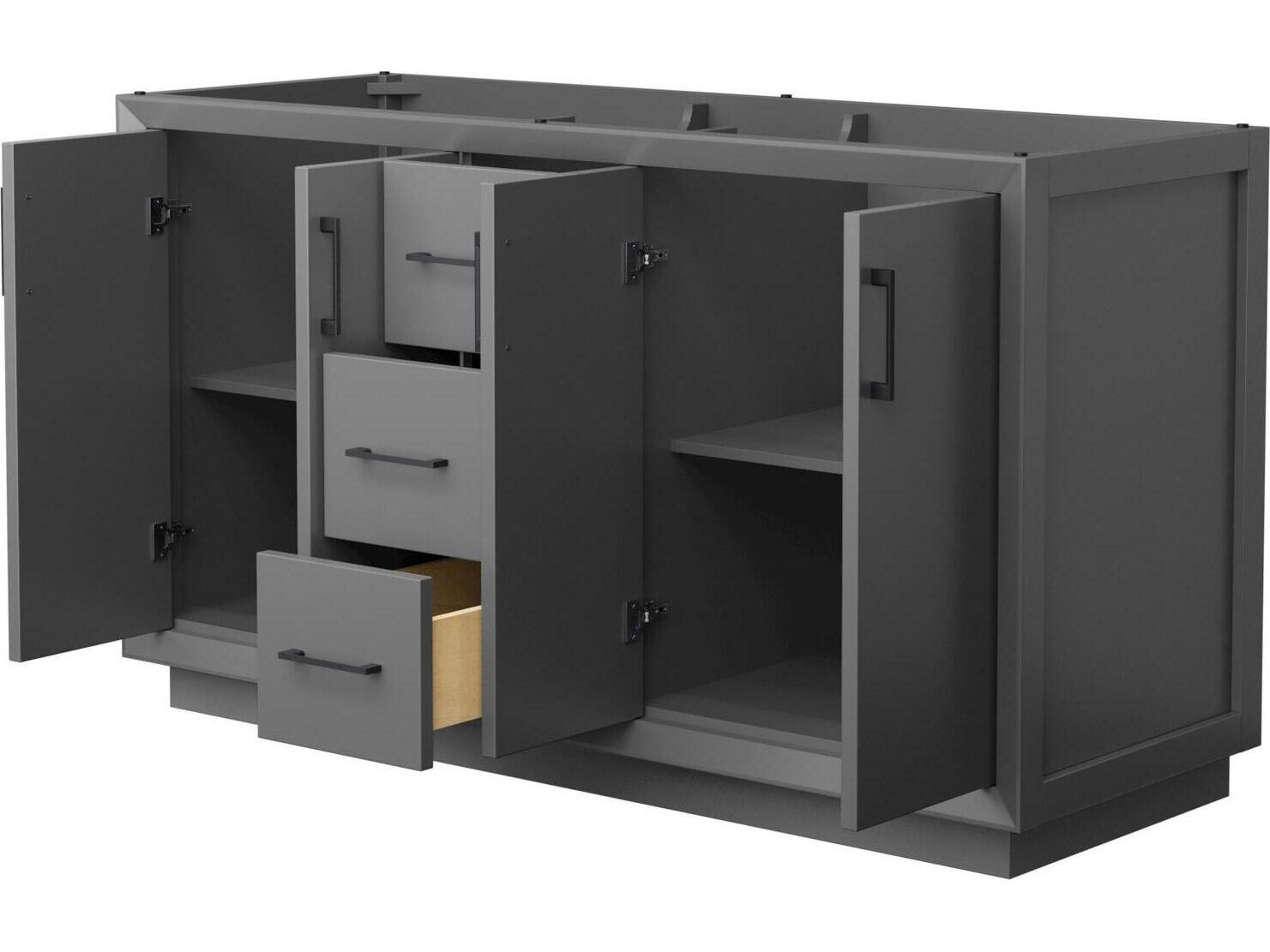 Wyndham Collection Strada 59" Dark Gray Vanity