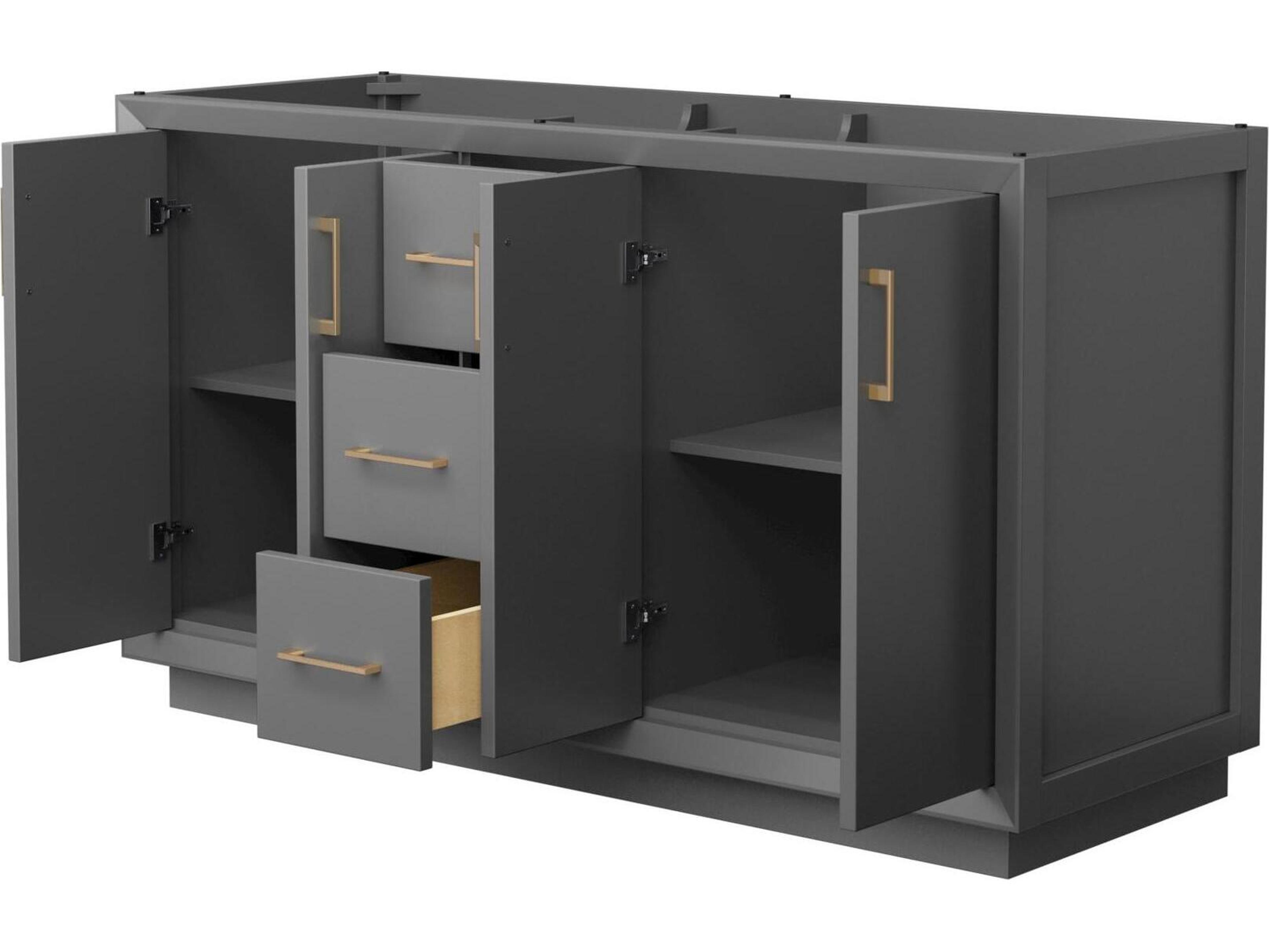 Wyndham Collection Strada 59" Dark Gray Vanity