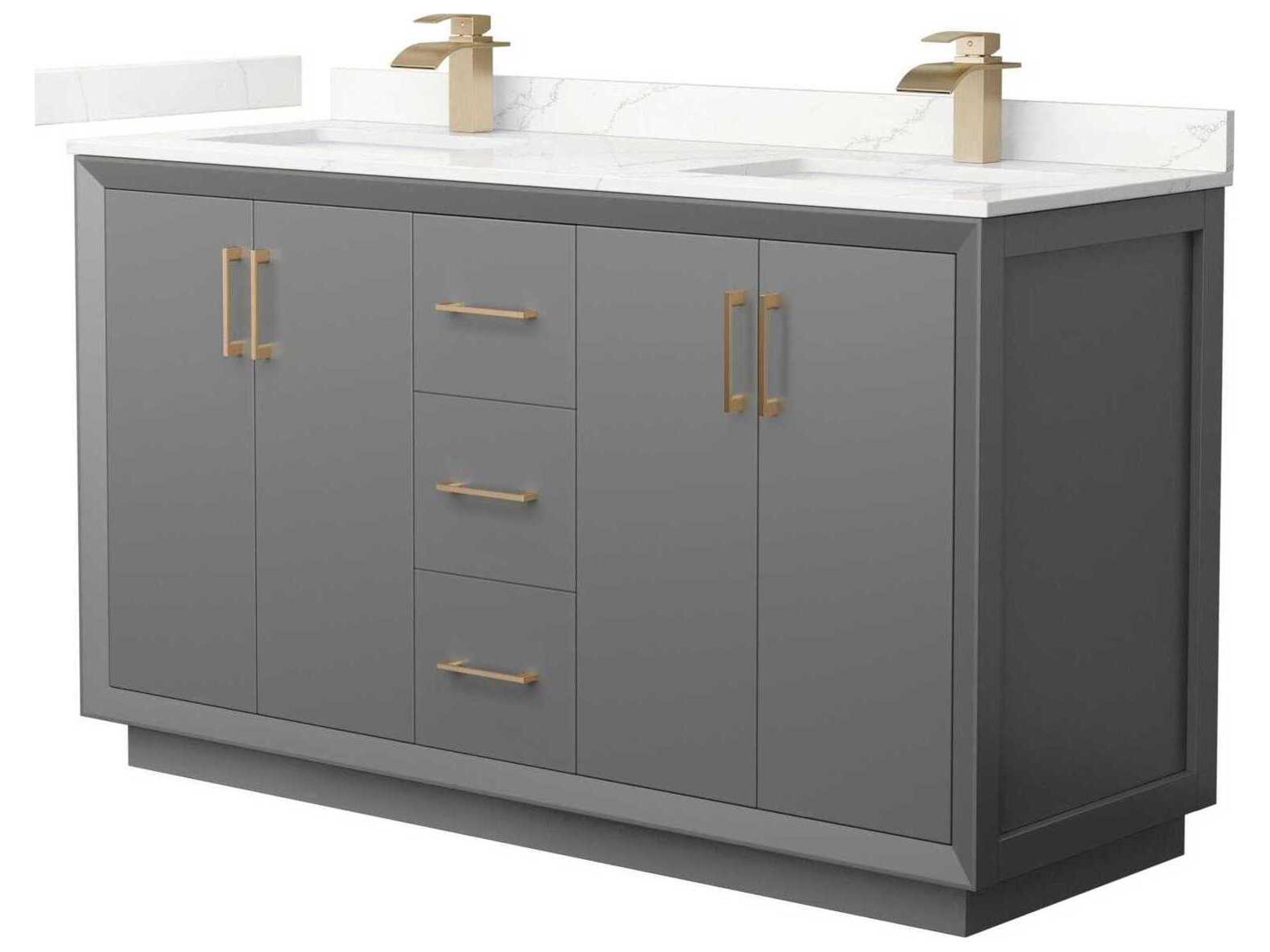 Wyndham Collection Strada 60" Dark Gray Vanity