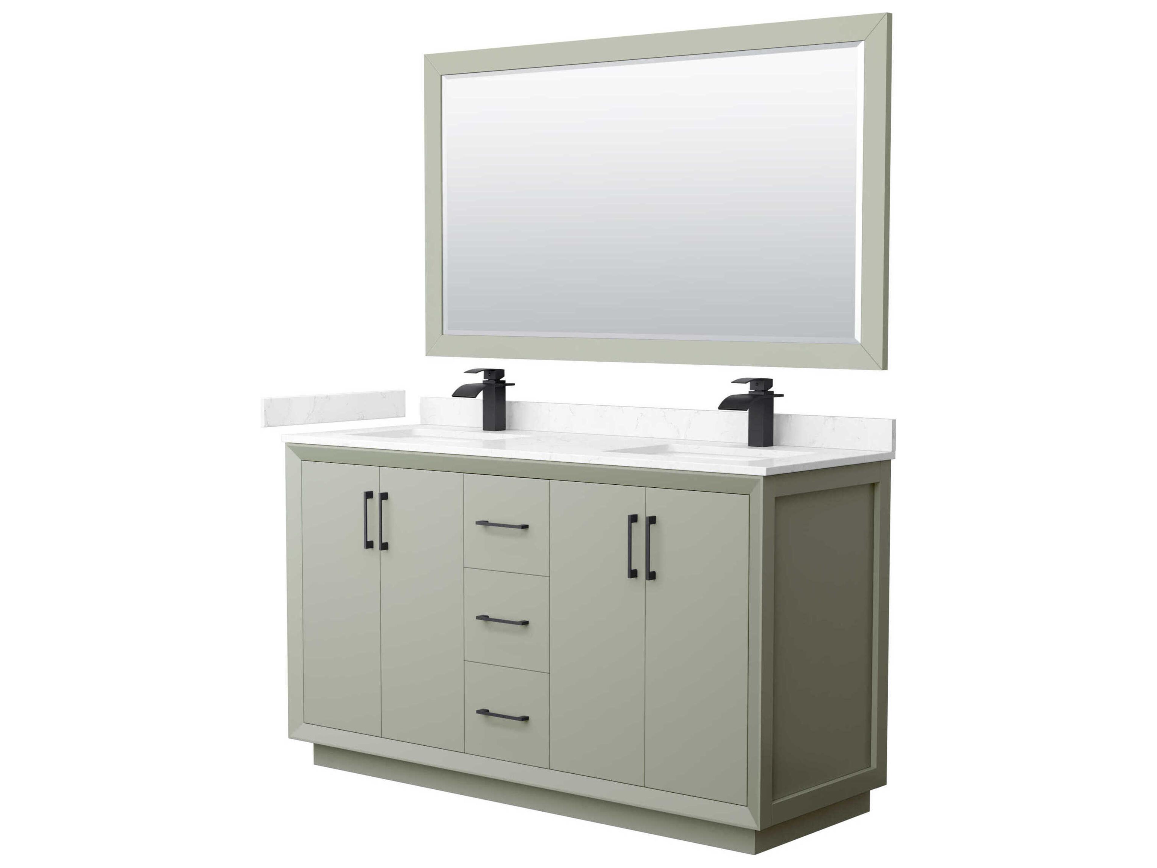 Strada 60" Light Green Vanity with 58" Mirror