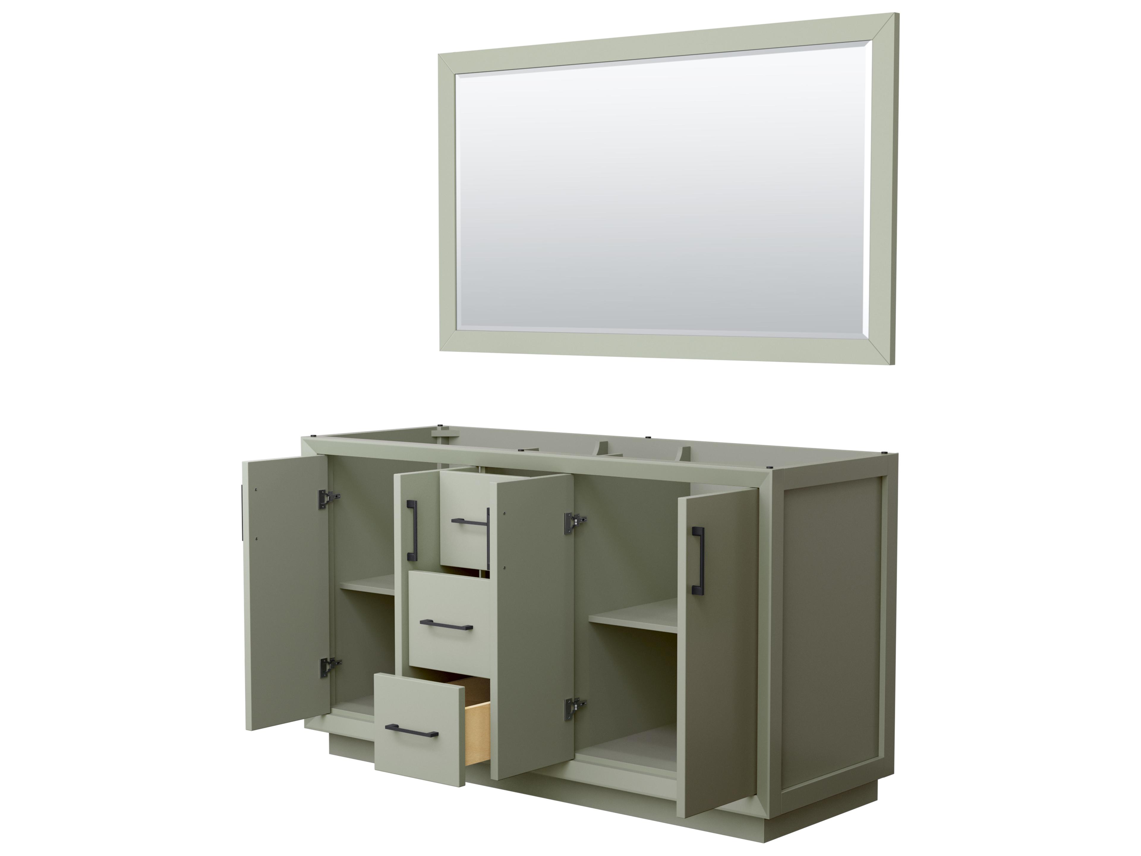 Wyndham Collection Strada 59" Light Green Vanity with 58" Mirror