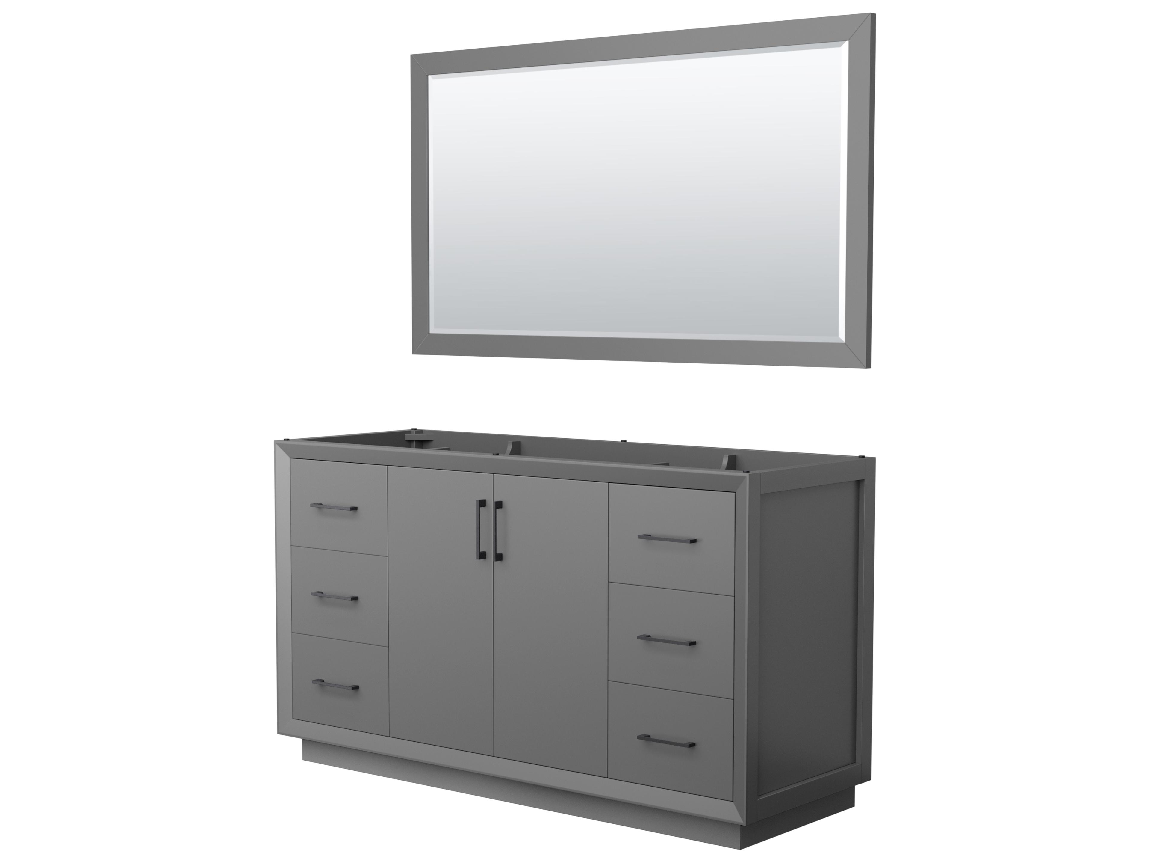 Strada 59" Dark Gray Vanity with 58" Mirror