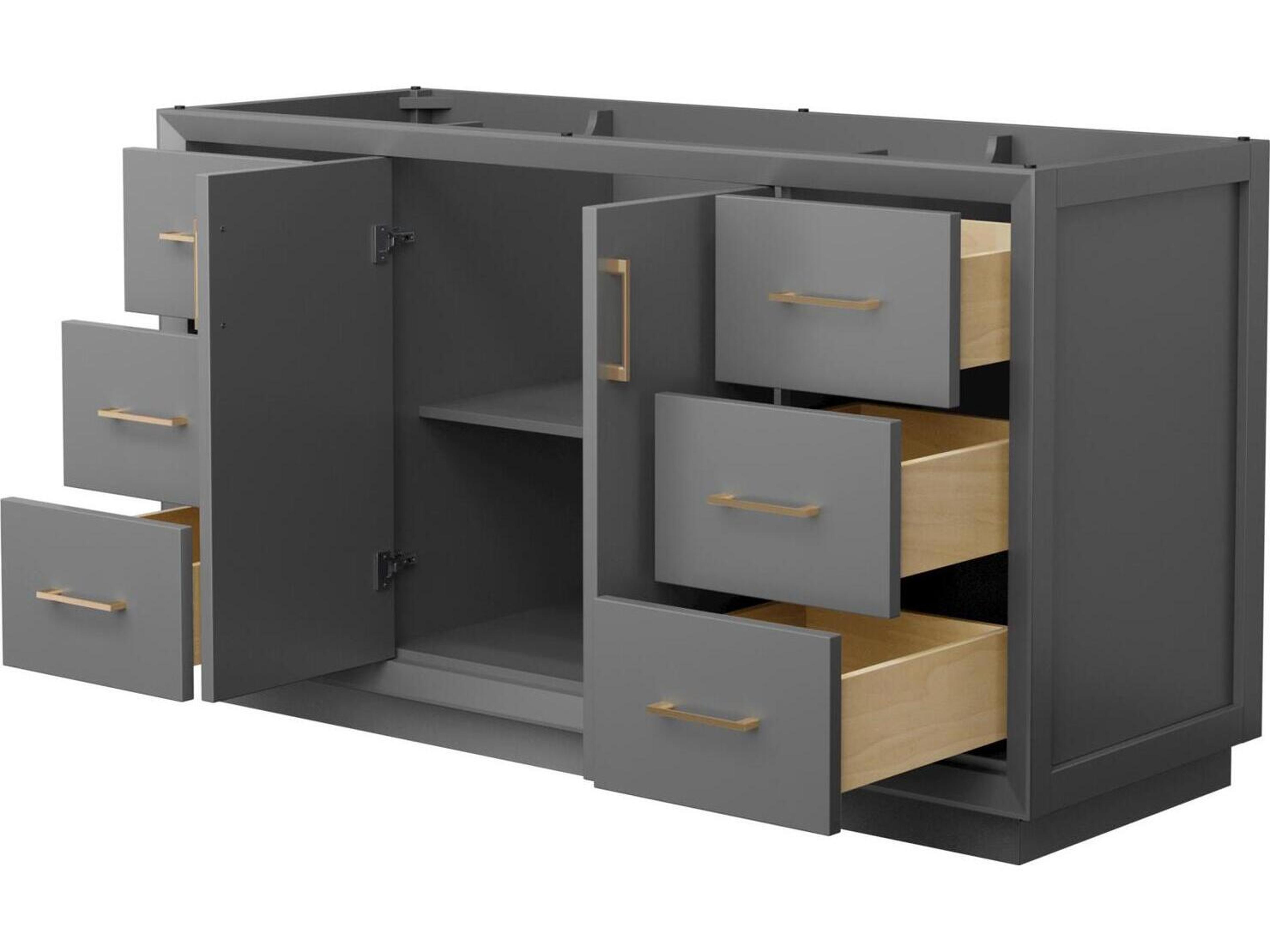 Wyndham Collection Strada 59" Dark Gray Vanity