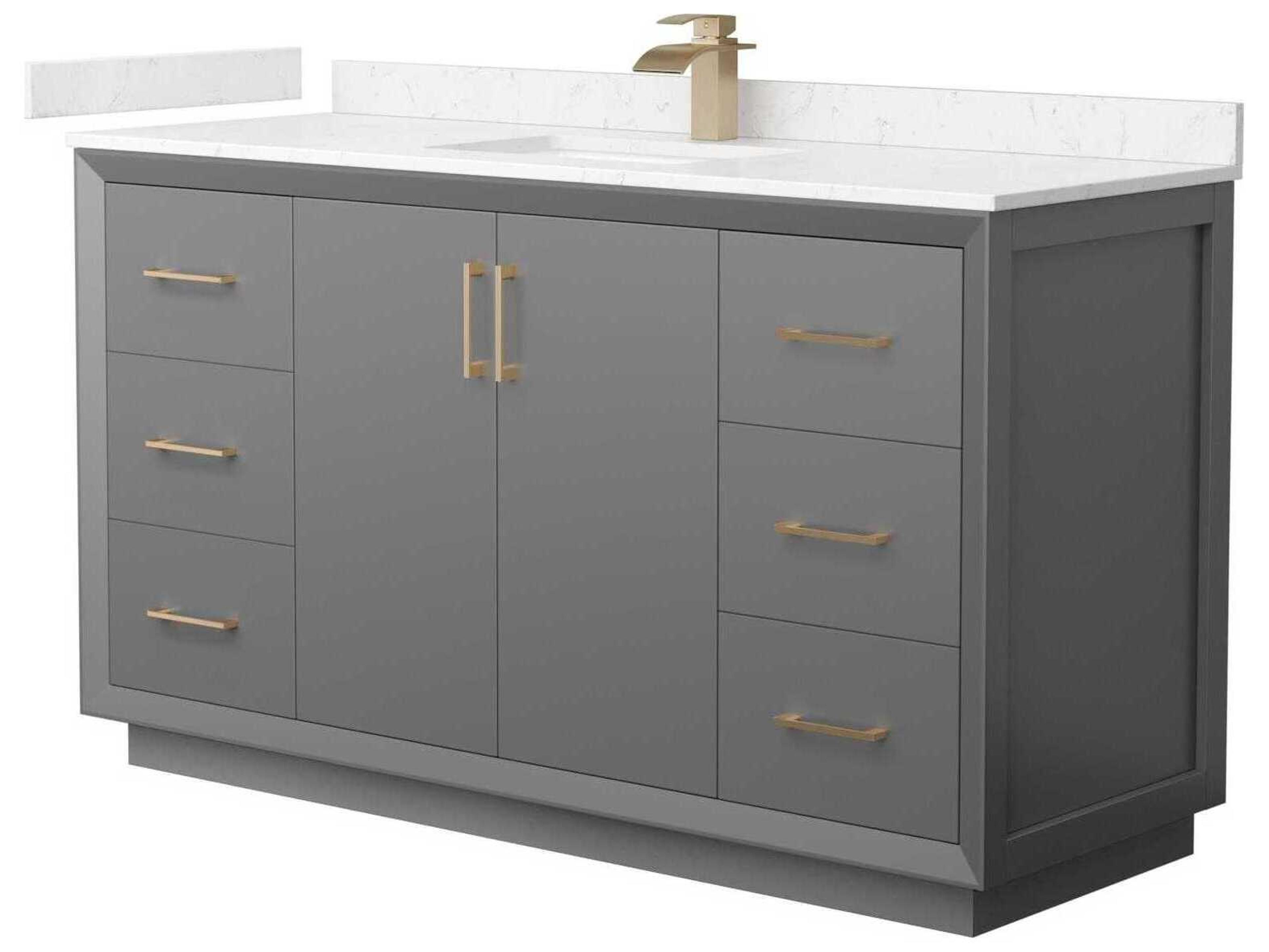 Wyndham Collection Strada 60" Dark Gray Vanity