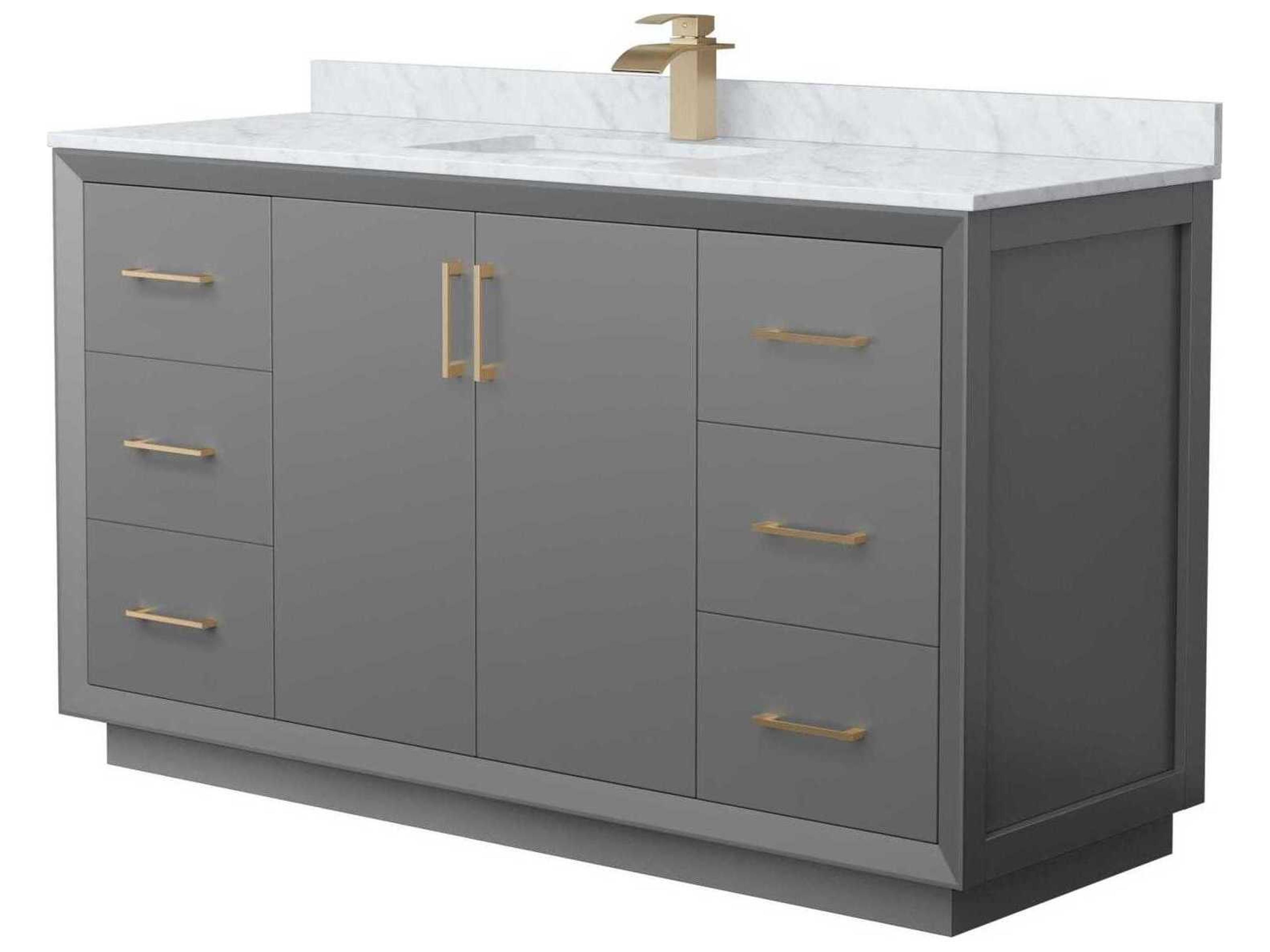 Wyndham Collection Strada 60" Dark Gray Vanity