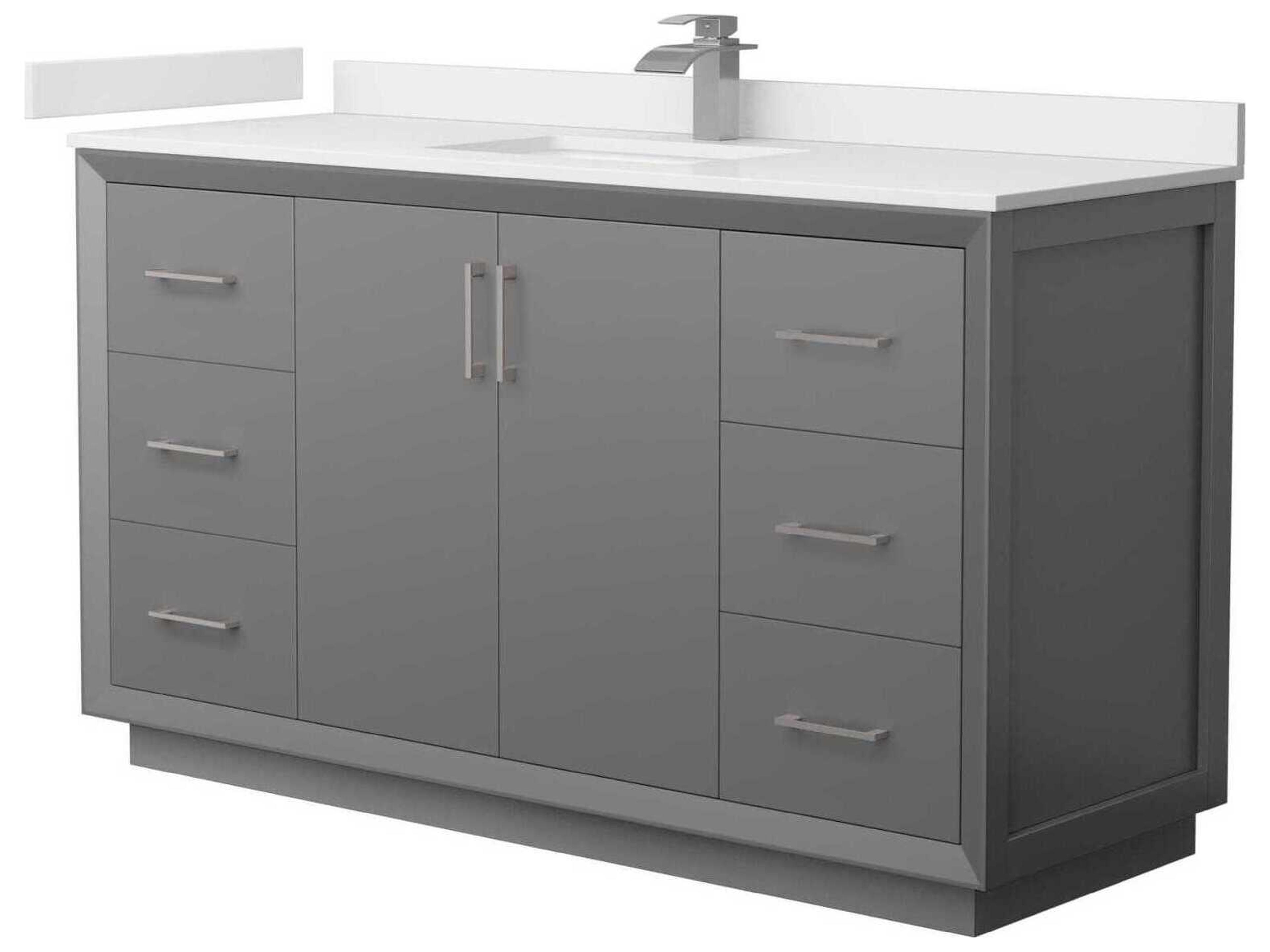 Wyndham Collection Strada 60" Dark Gray Vanity