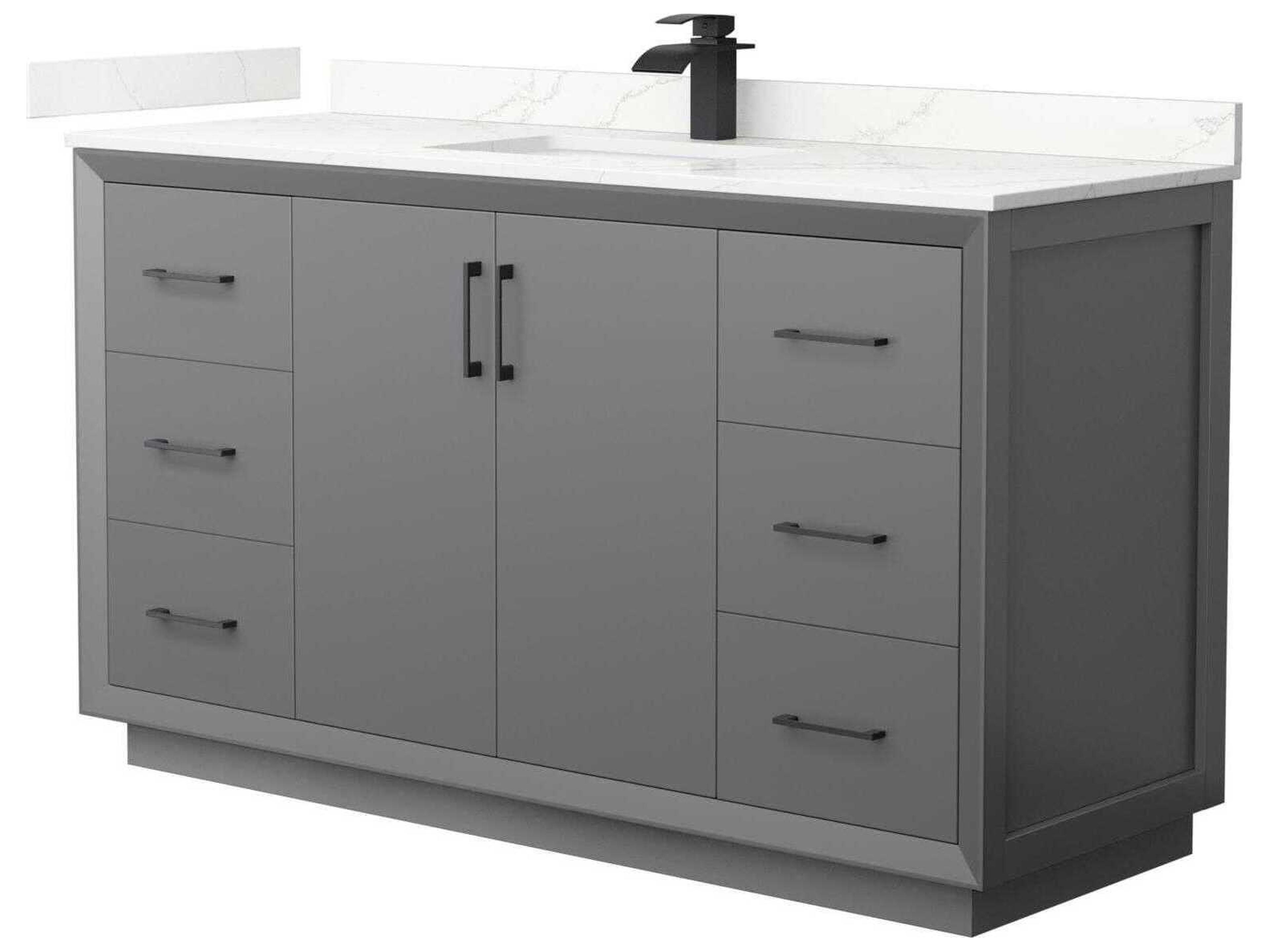 Wyndham Collection Strada 60" Dark Gray Vanity