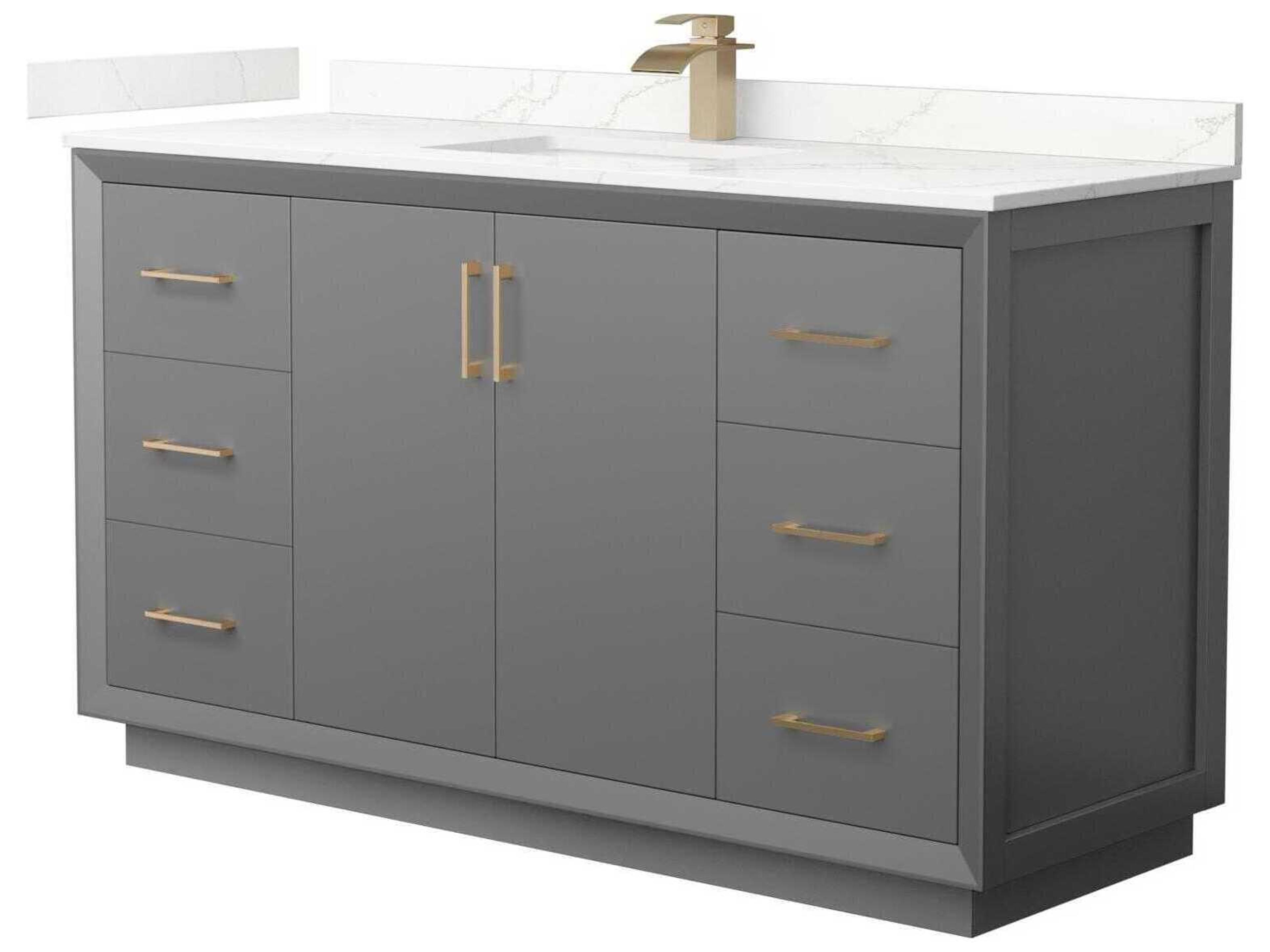 Wyndham Collection Strada 60" Dark Gray Vanity