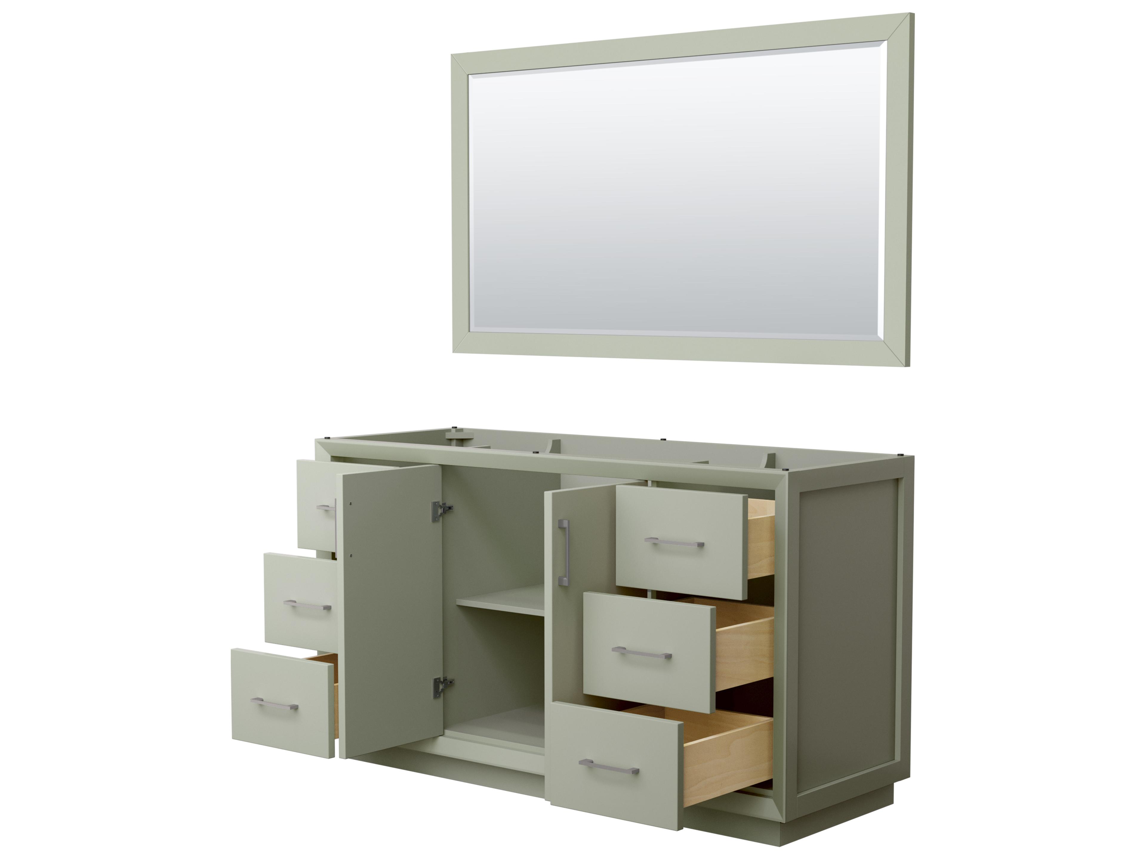 Wyndham Collection Strada 59" Light Green Vanity with 58" Mirror