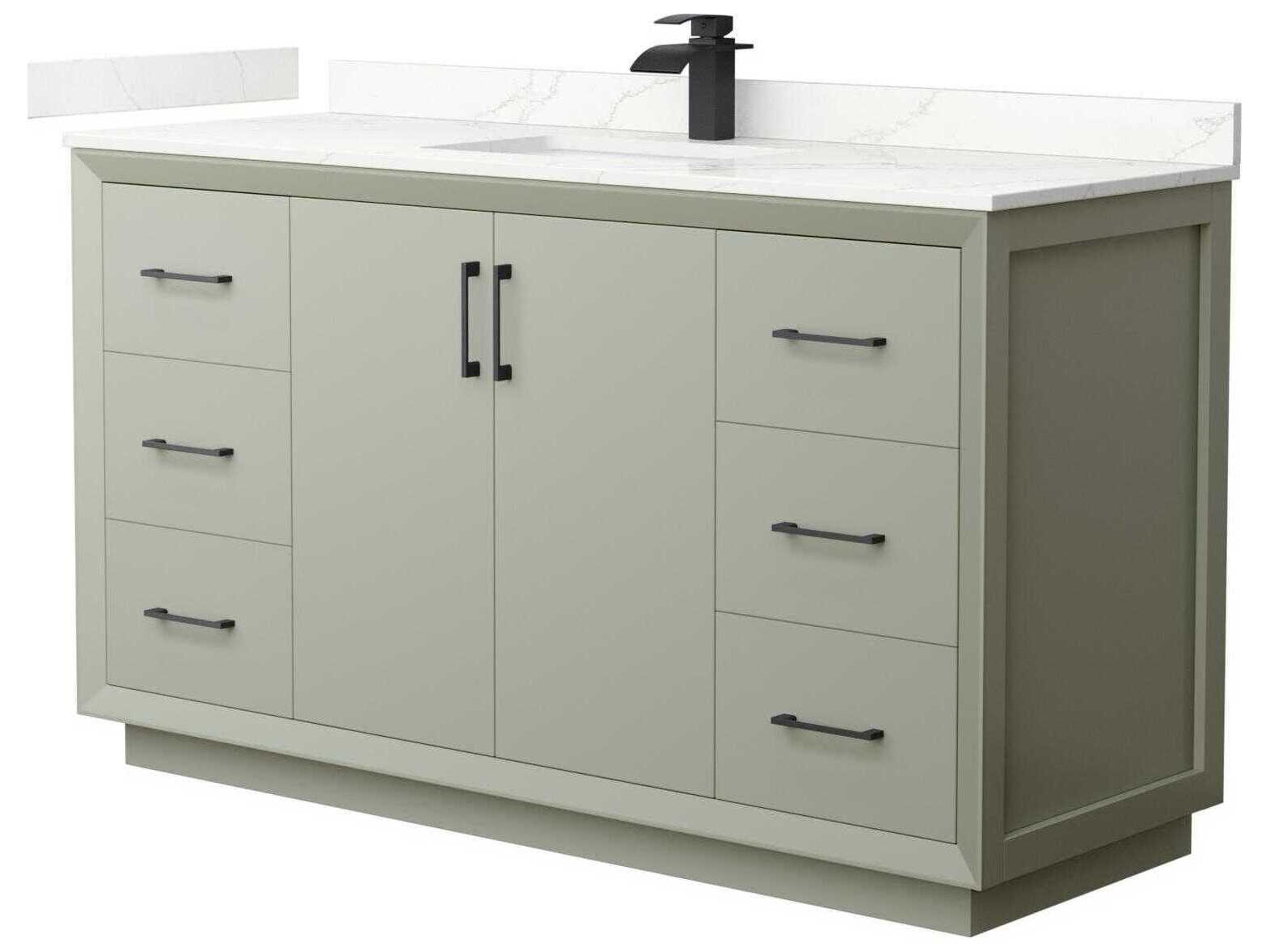 Wyndham Collection Strada 60" Light Green Vanity
