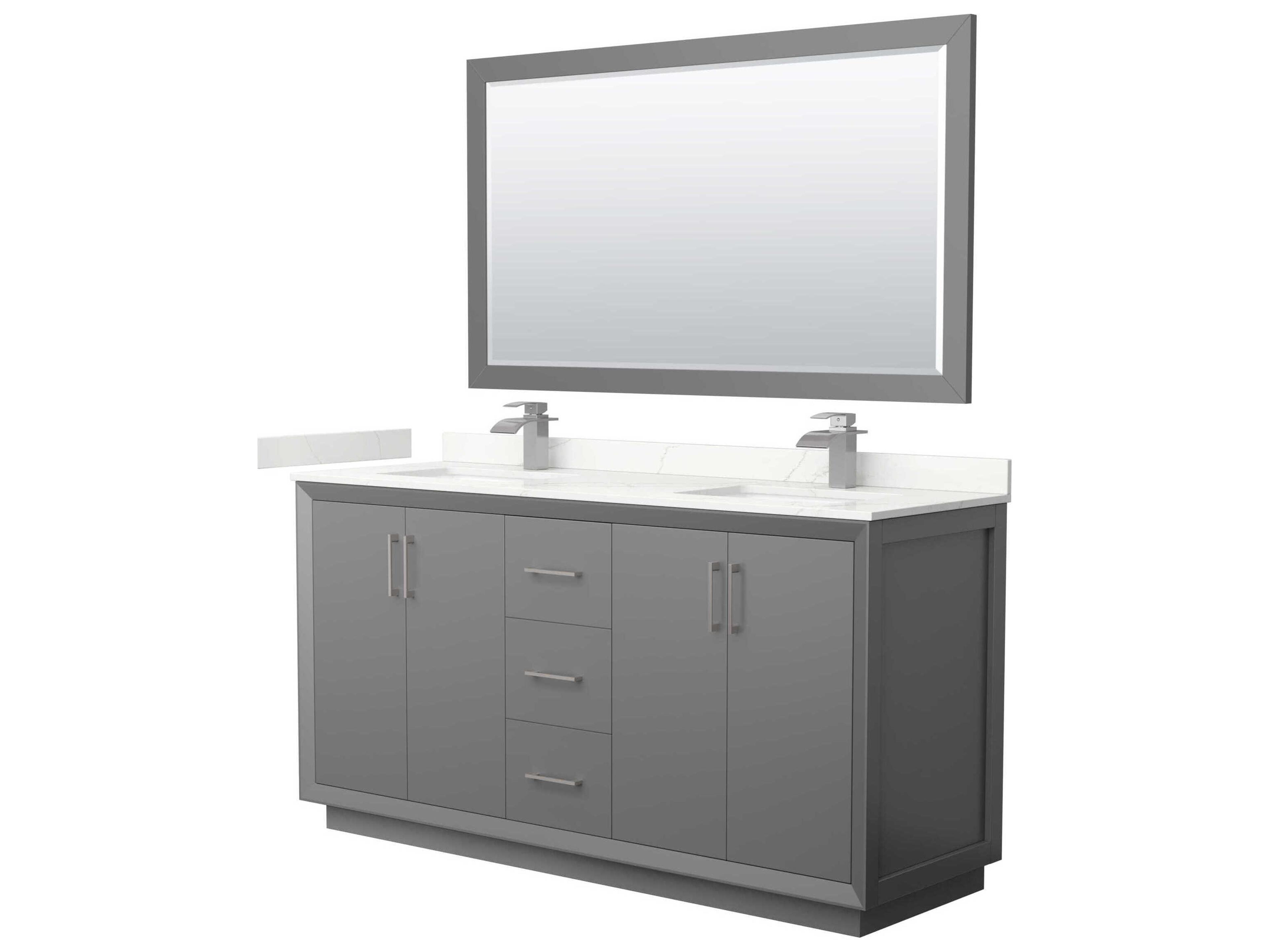 Strada 66" Dark Gray Vanity with 58" Mirror