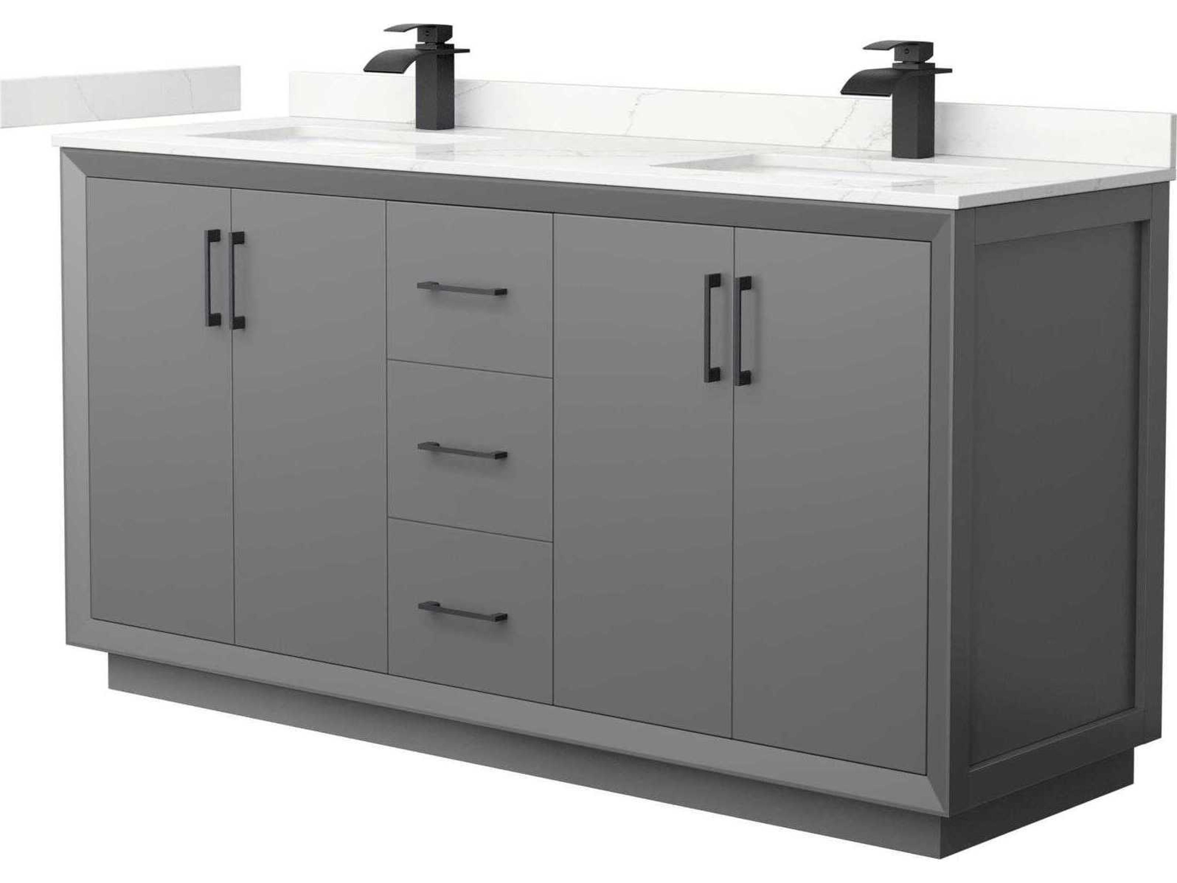 Wyndham Collection Strada 66" Dark Gray Vanity