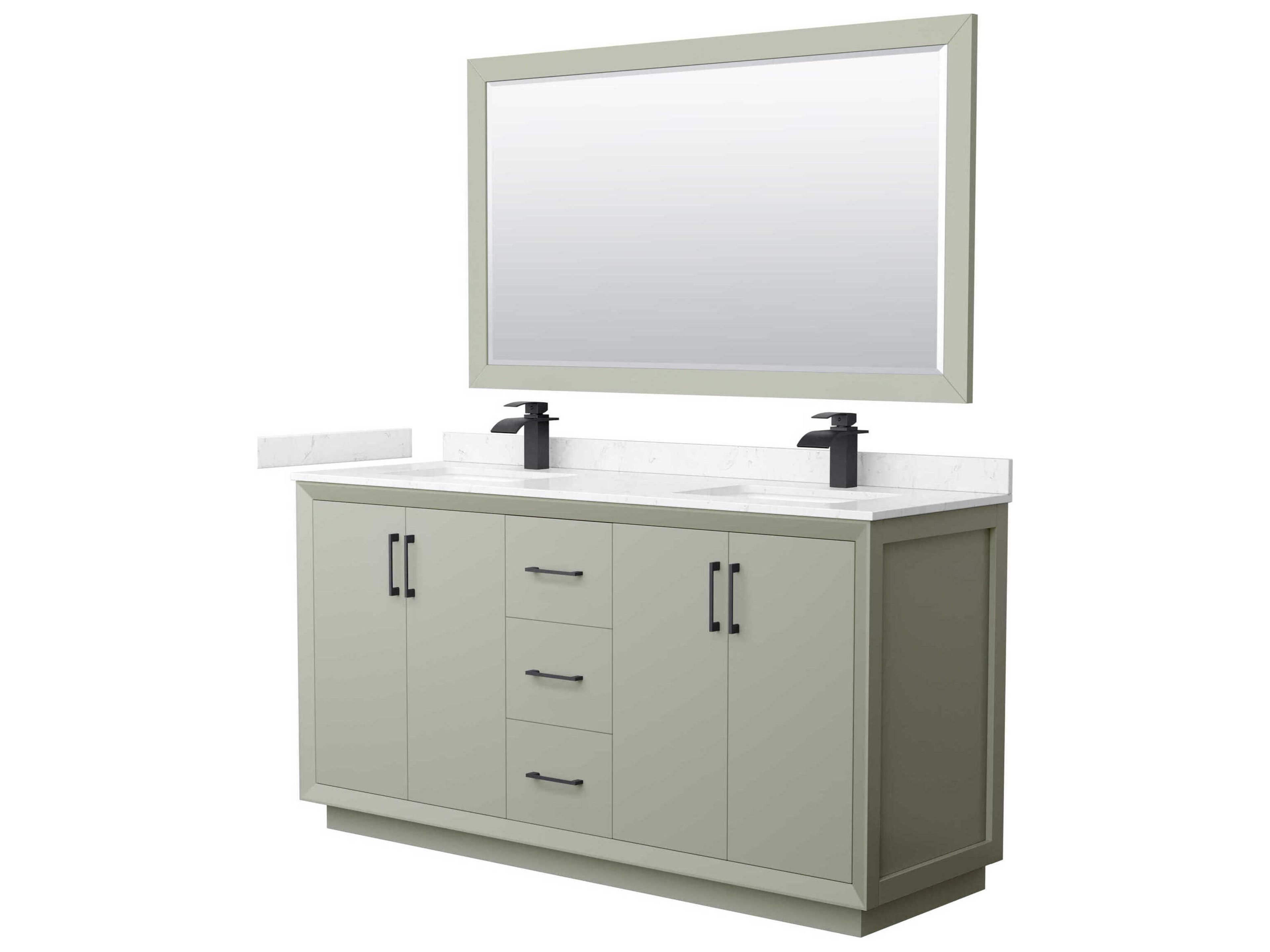 Strada 66" Light Green Vanity with 58" Mirror