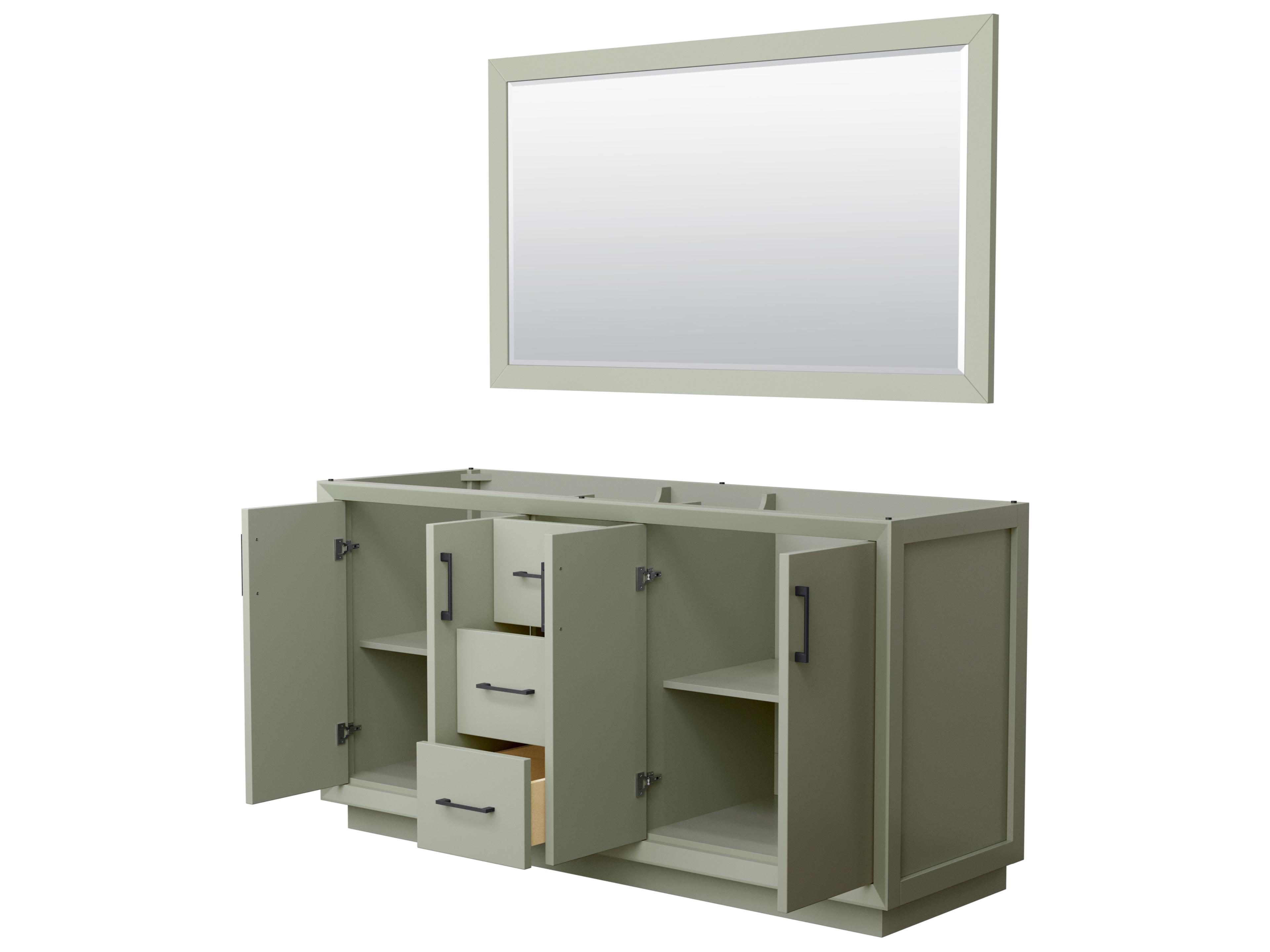 Wyndham Collection Strada 65" Light Green Vanity with 58" Mirror
