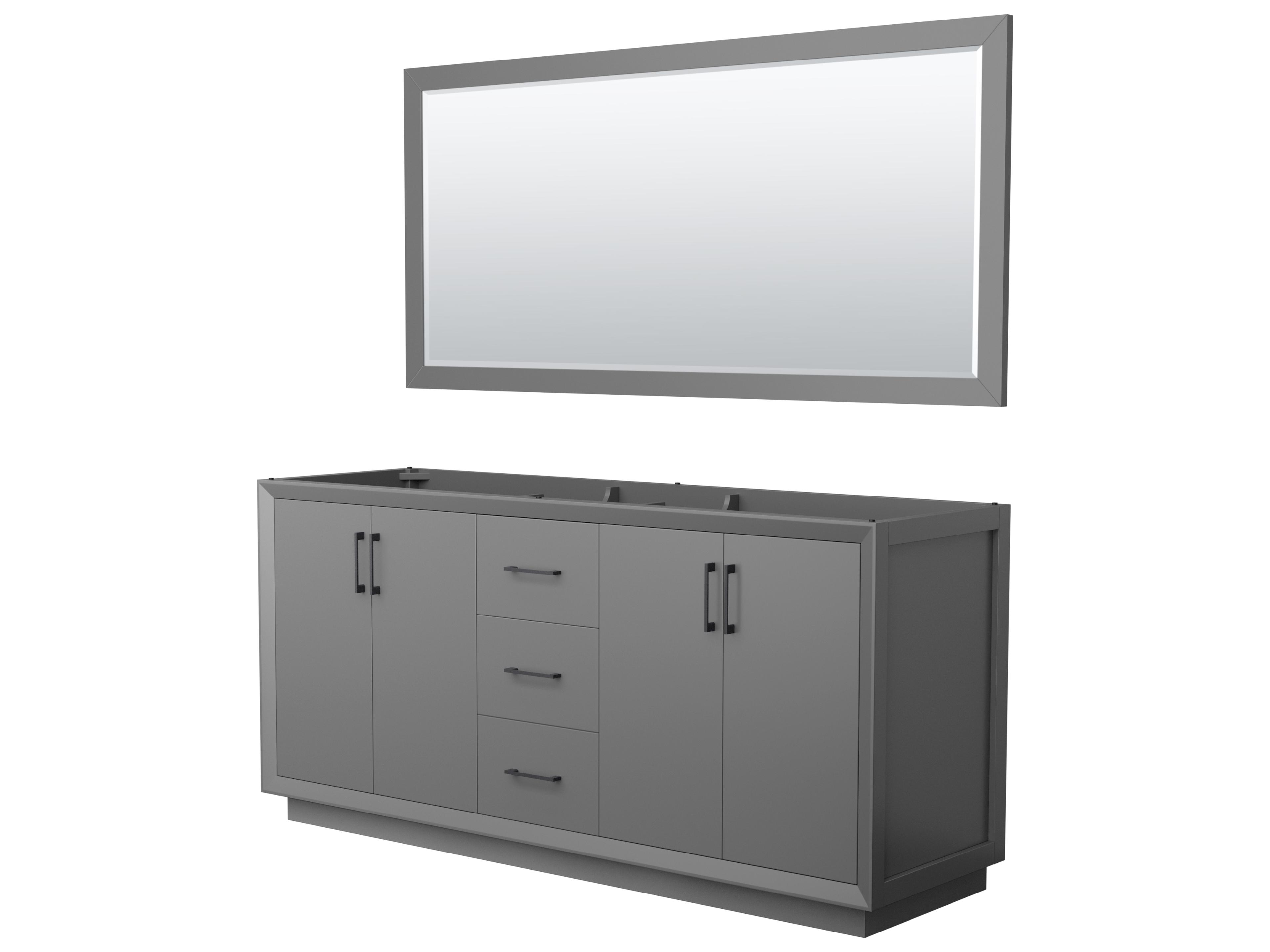 Strada 71" Dark Gray Vanity with 70" Mirror