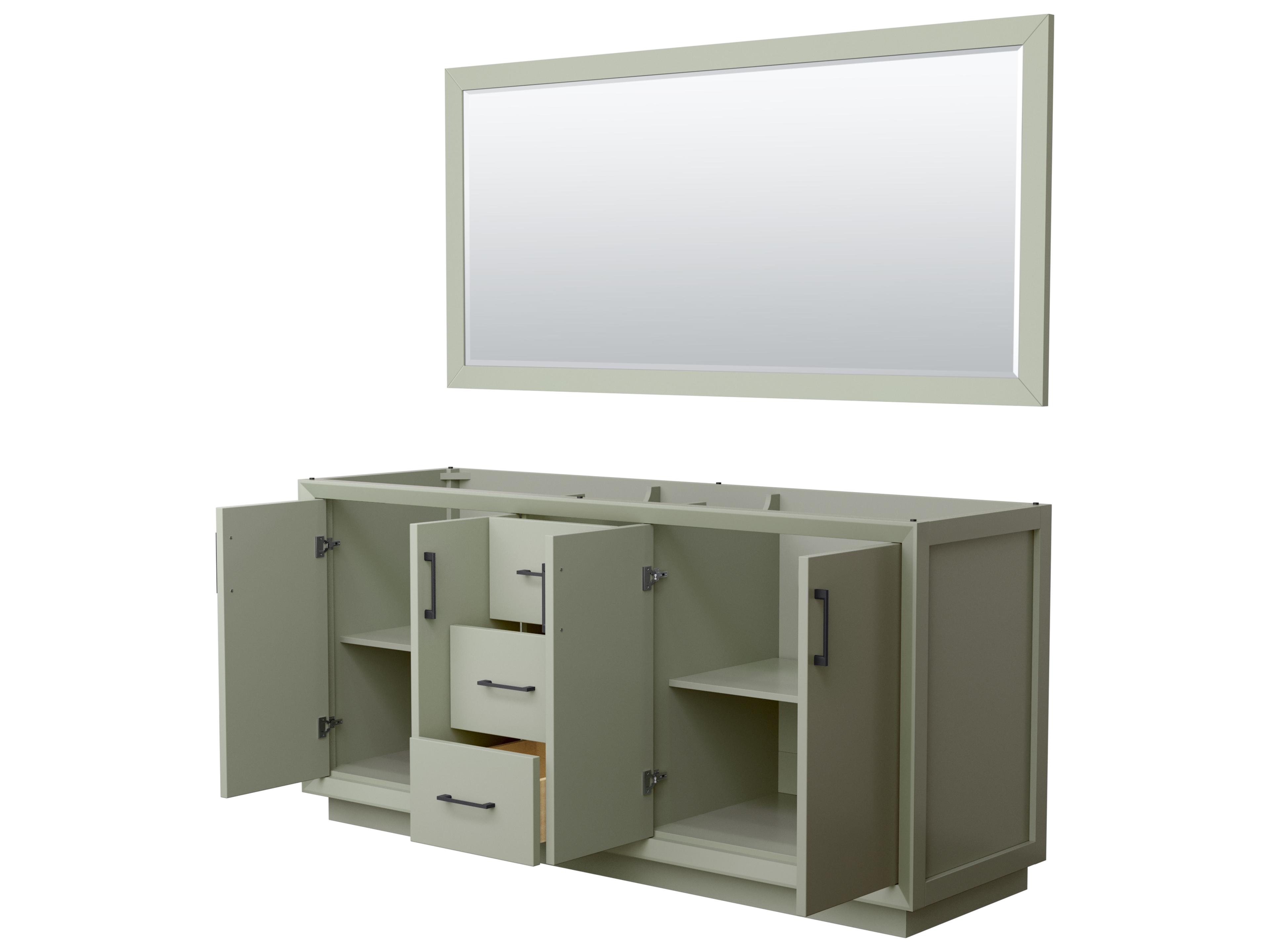Wyndham Collection Strada 71" Light Green Vanity with 70" Mirror