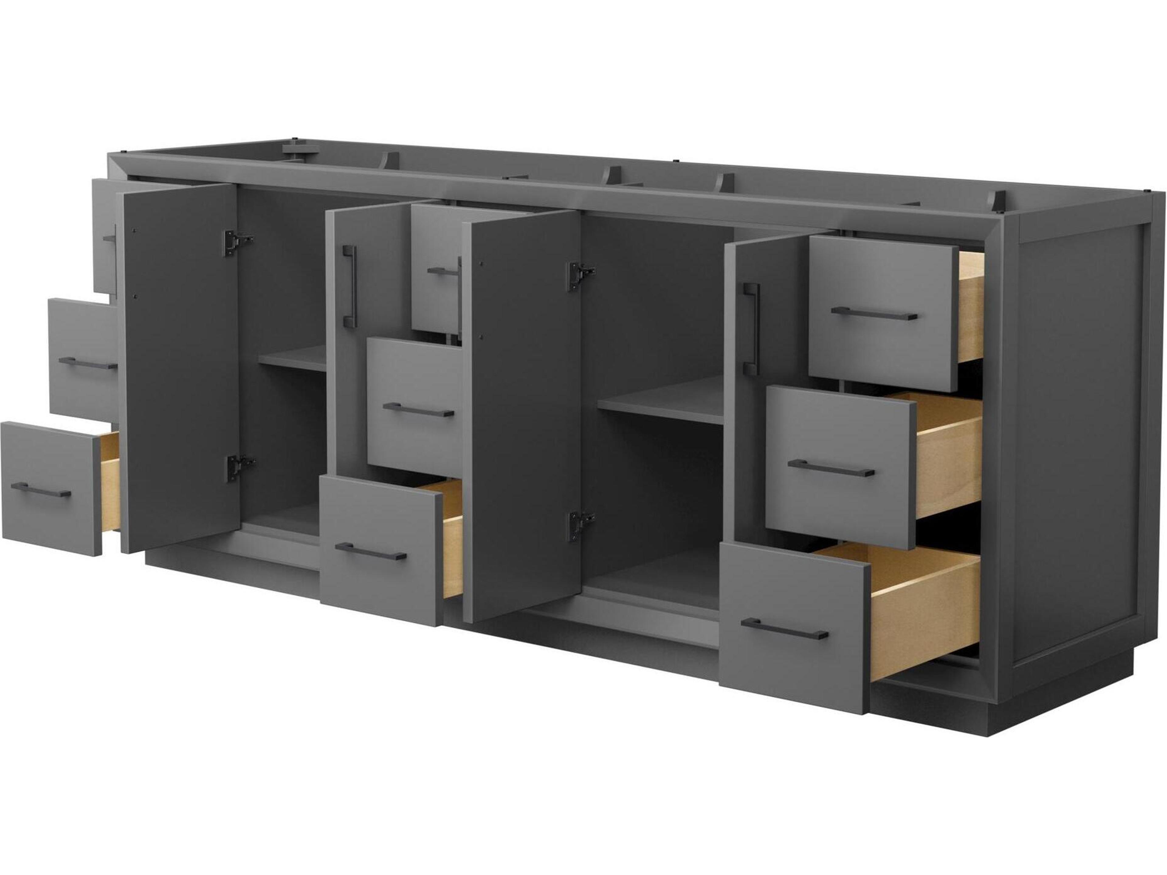 Wyndham Collection Strada 83" Dark Gray Vanity