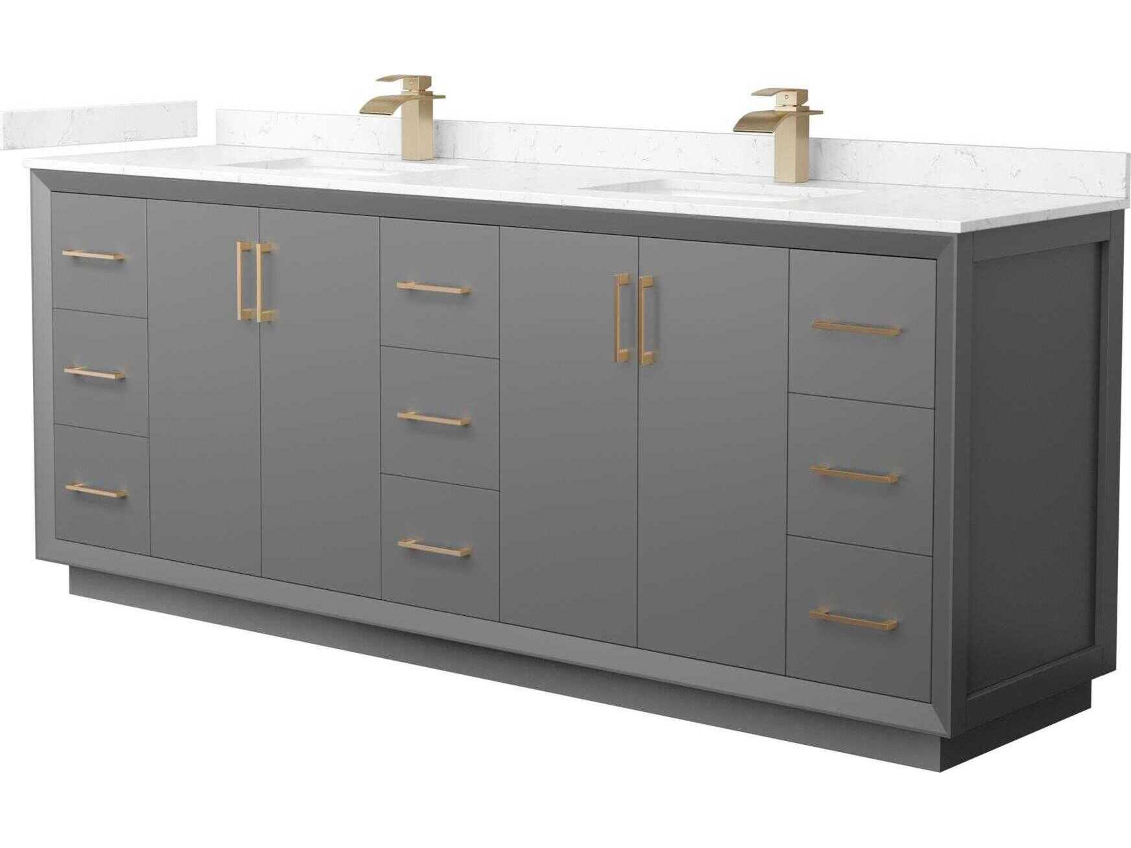 Wyndham Collection Strada 84" Dark Gray Vanity