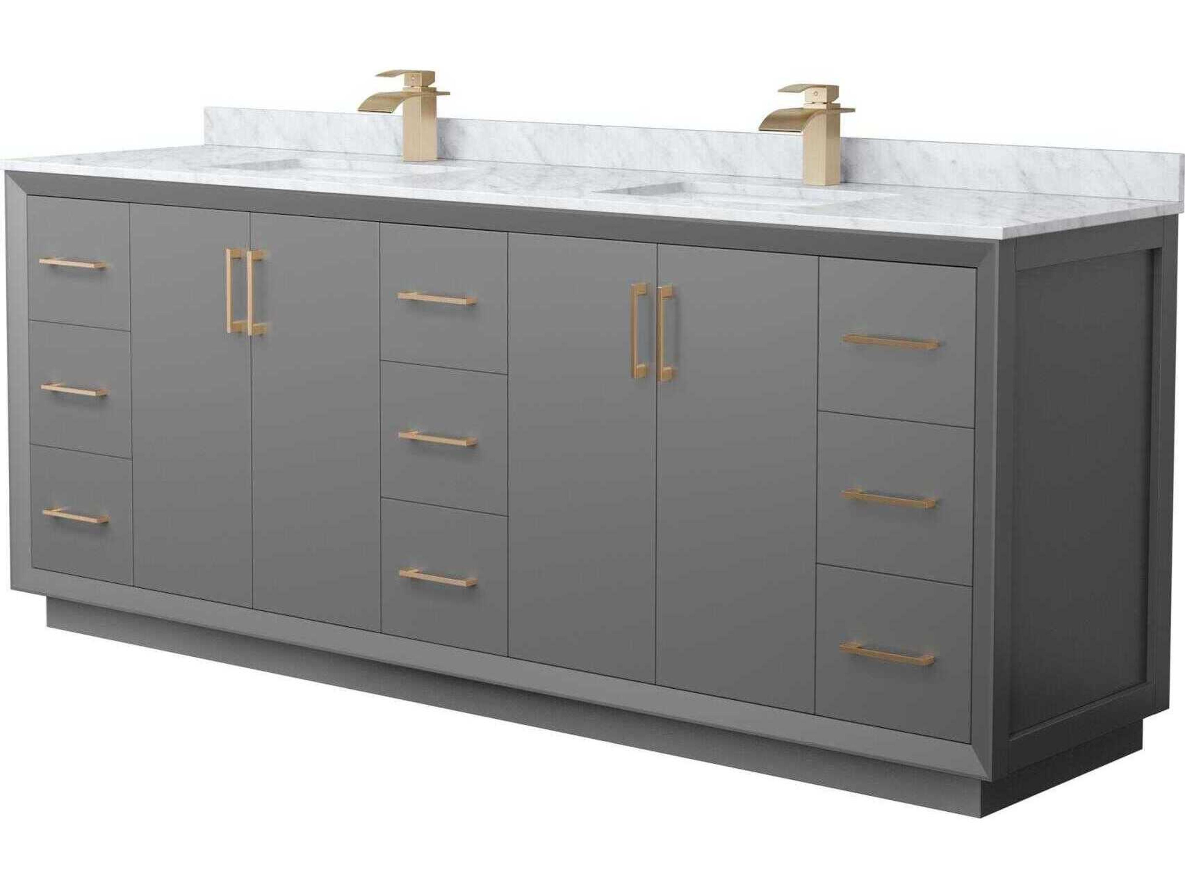Wyndham Collection Strada 84" Dark Gray Vanity
