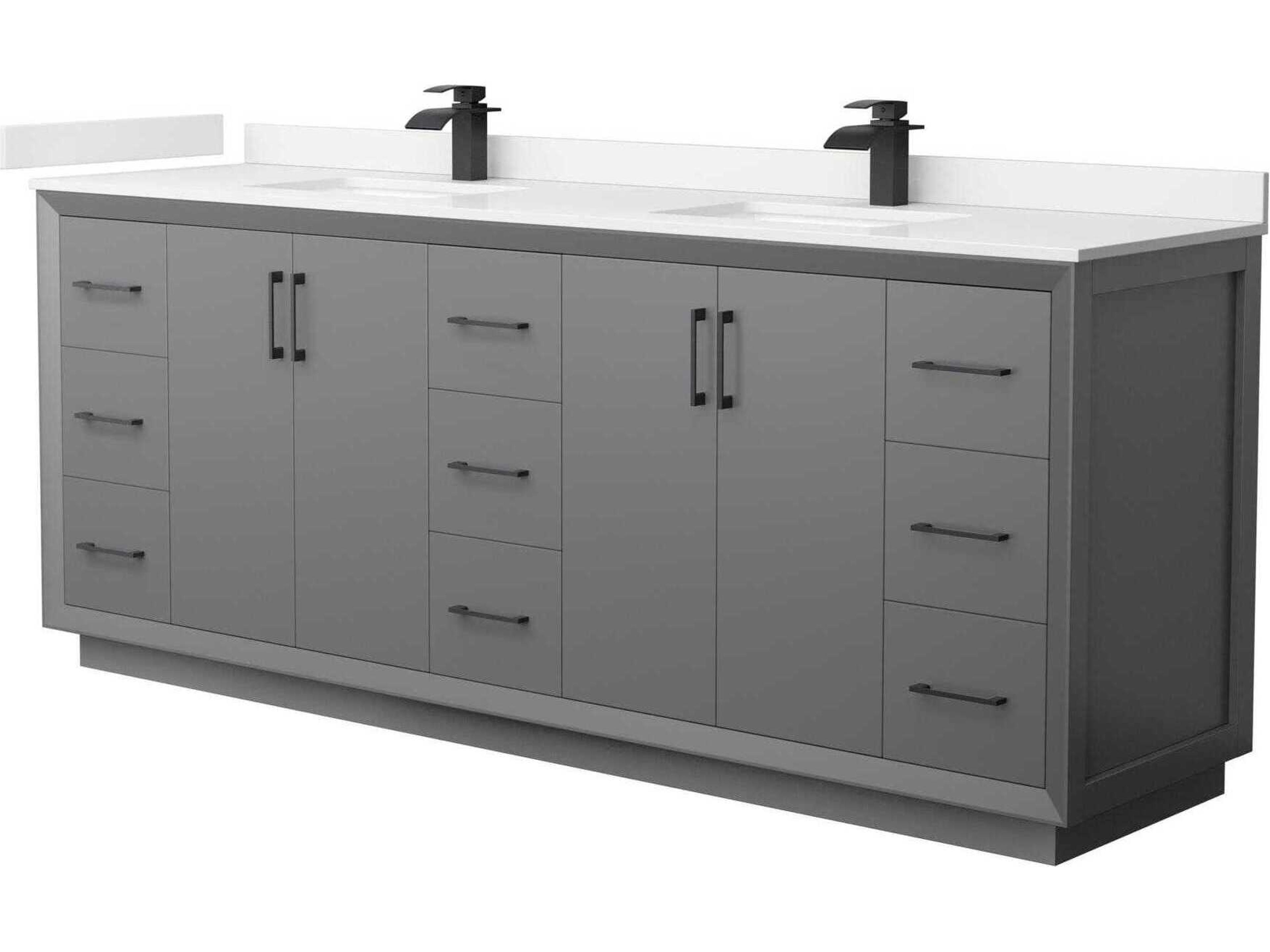 Wyndham Collection Strada 84" Dark Gray Vanity