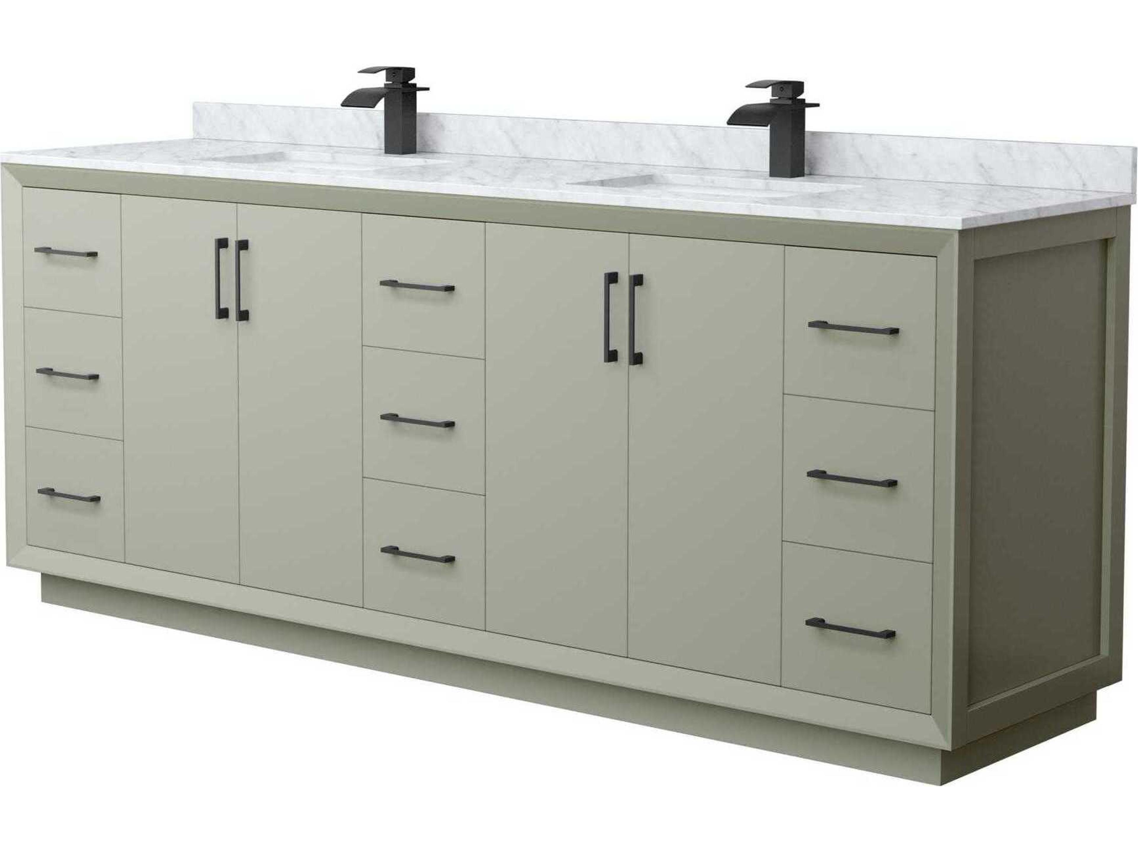 Wyndham Collection Strada 84" Light Green Vanity