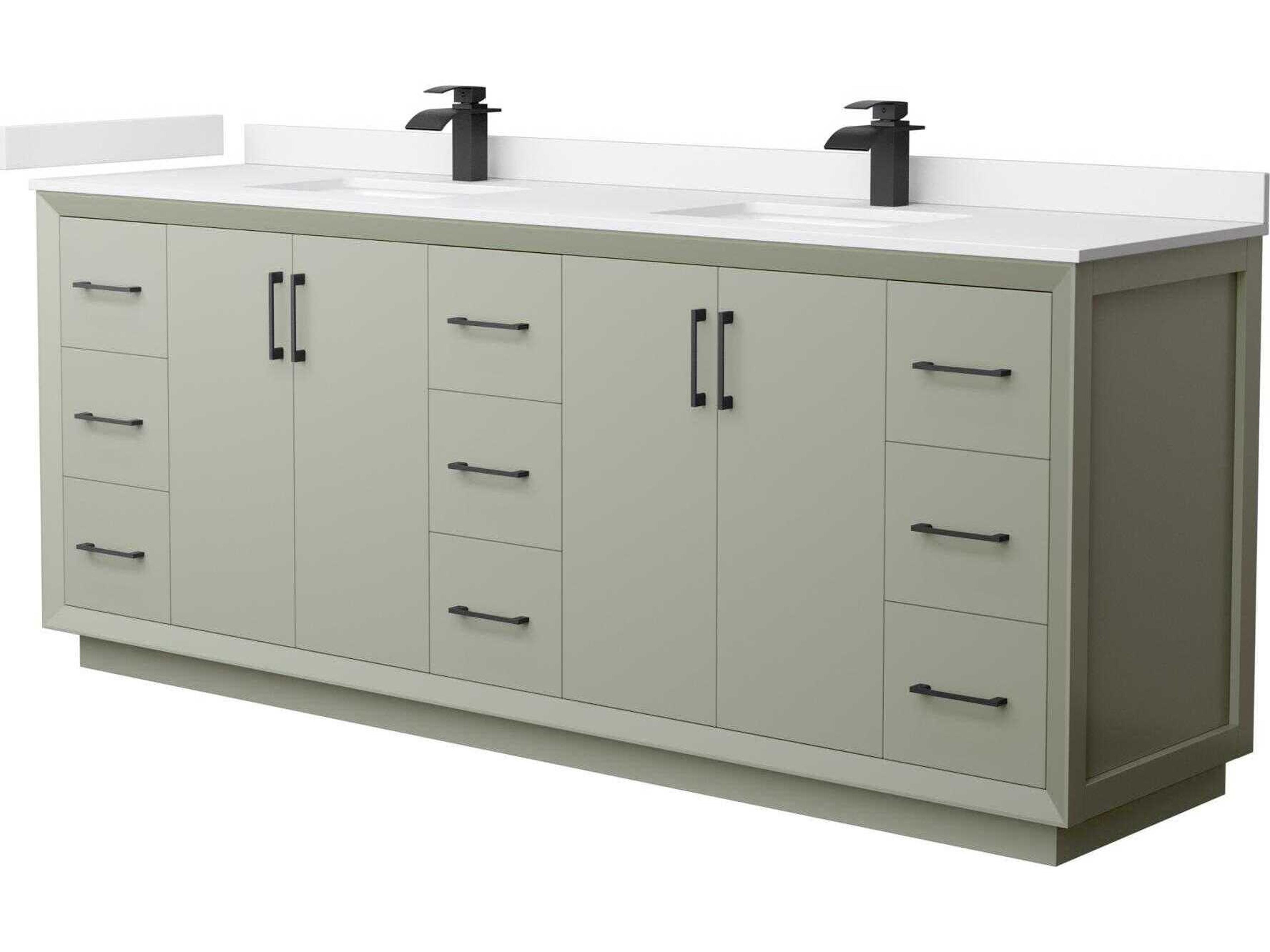 Wyndham Collection Strada 84" Light Green Vanity