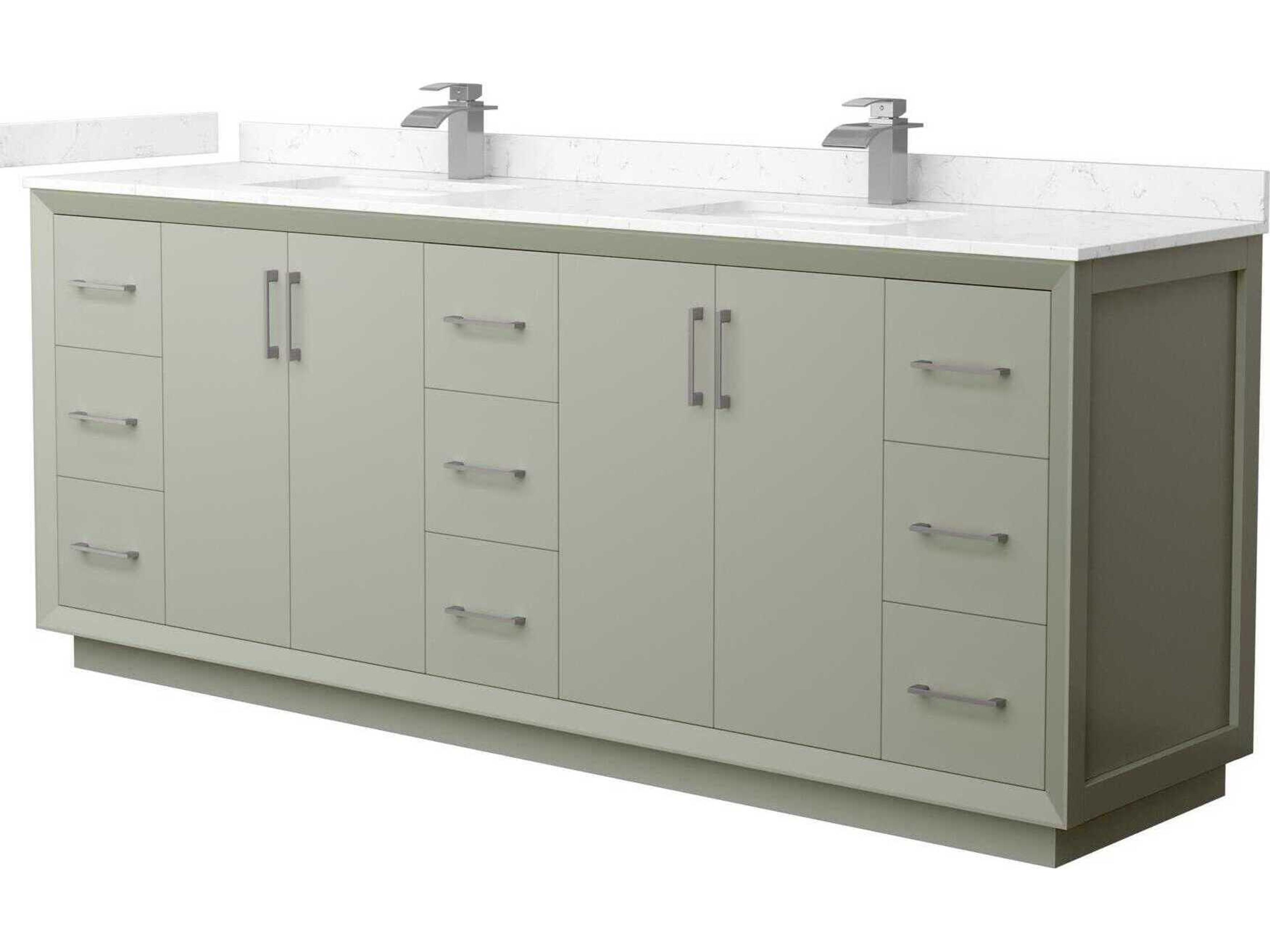 Wyndham Collection Strada 84" Light Green Vanity
