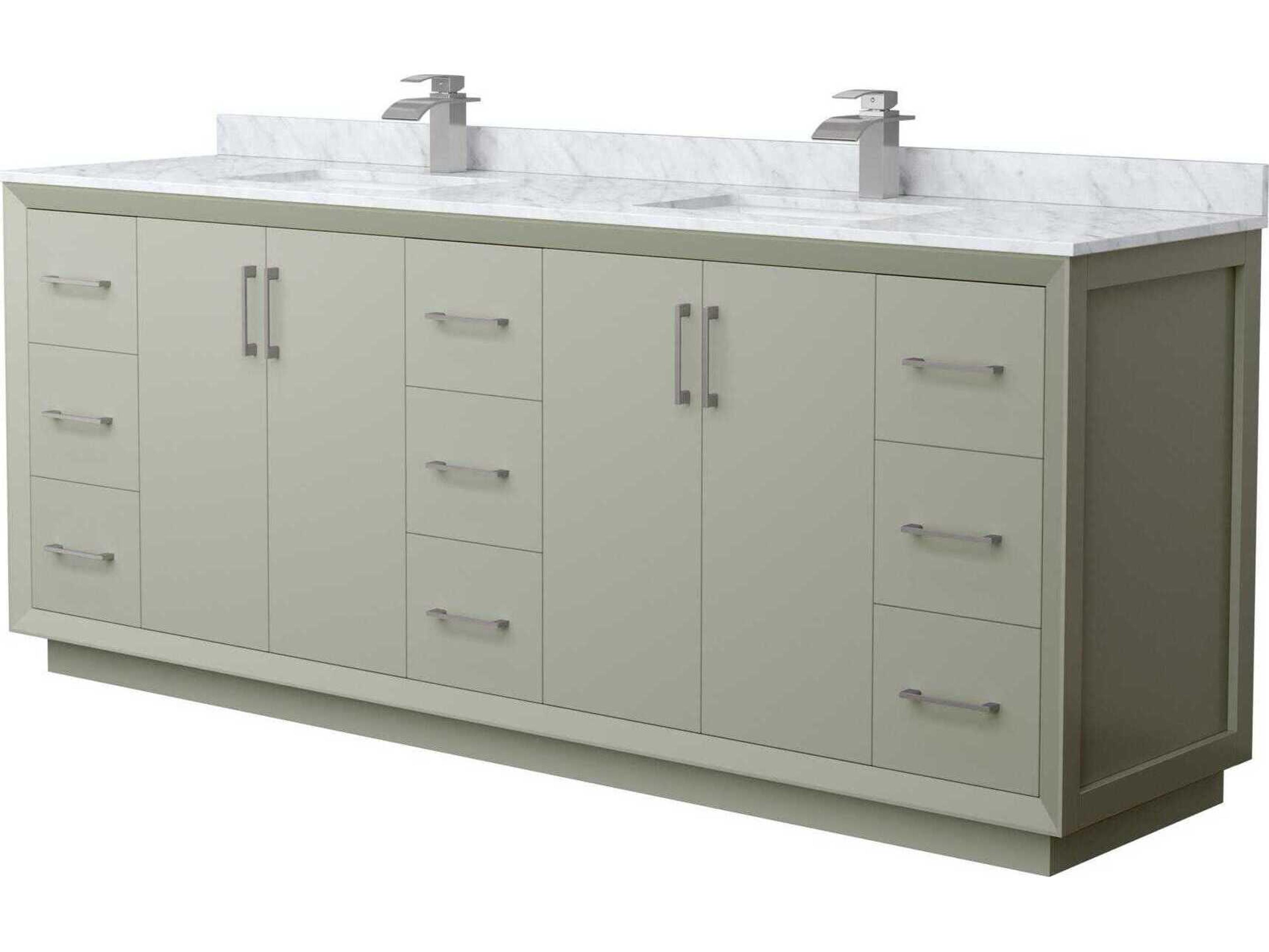 Wyndham Collection Strada 84" Light Green Vanity