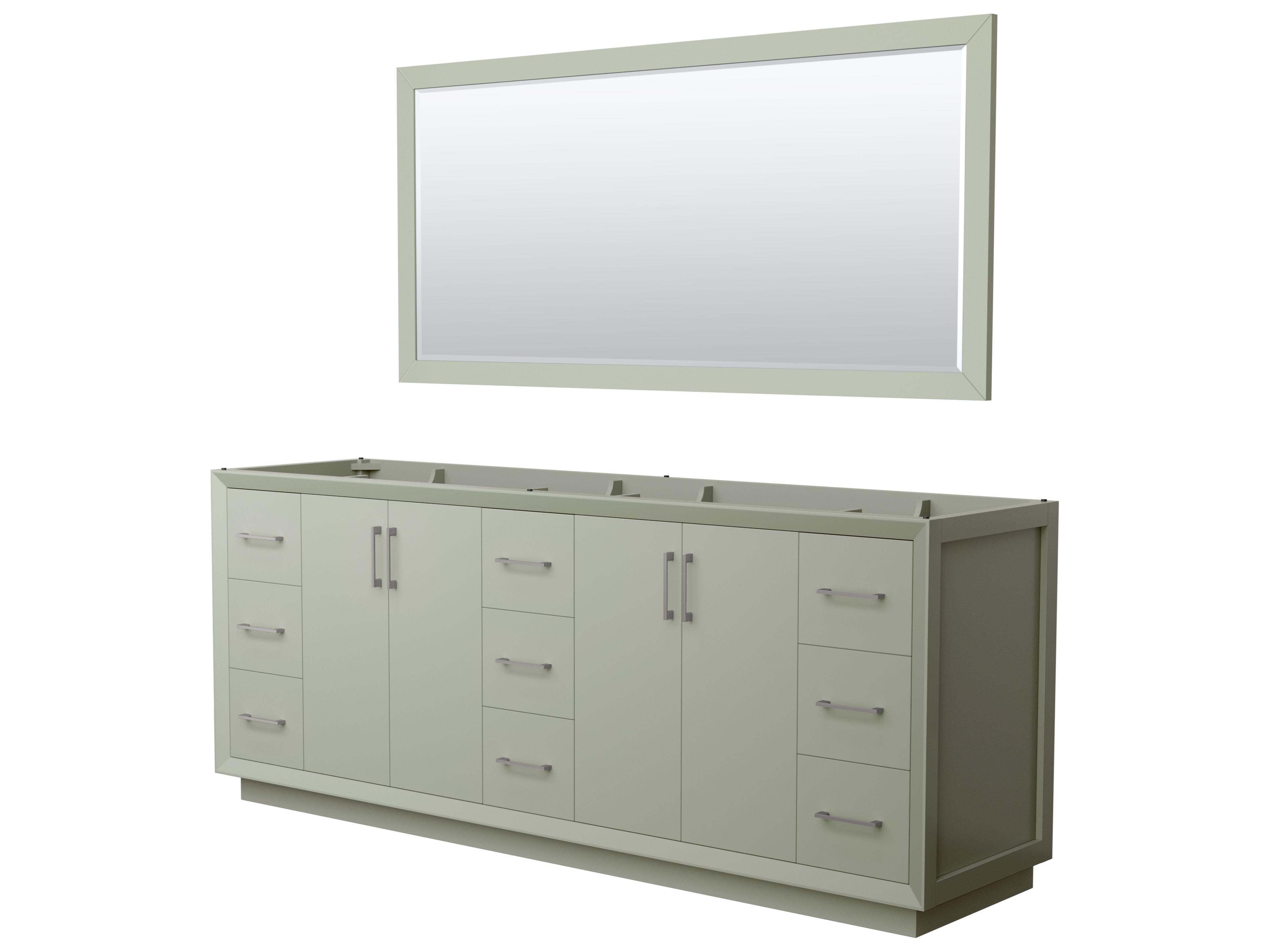 Wyndham Collection Strada 83" Light Green Vanity with 70" Mirror