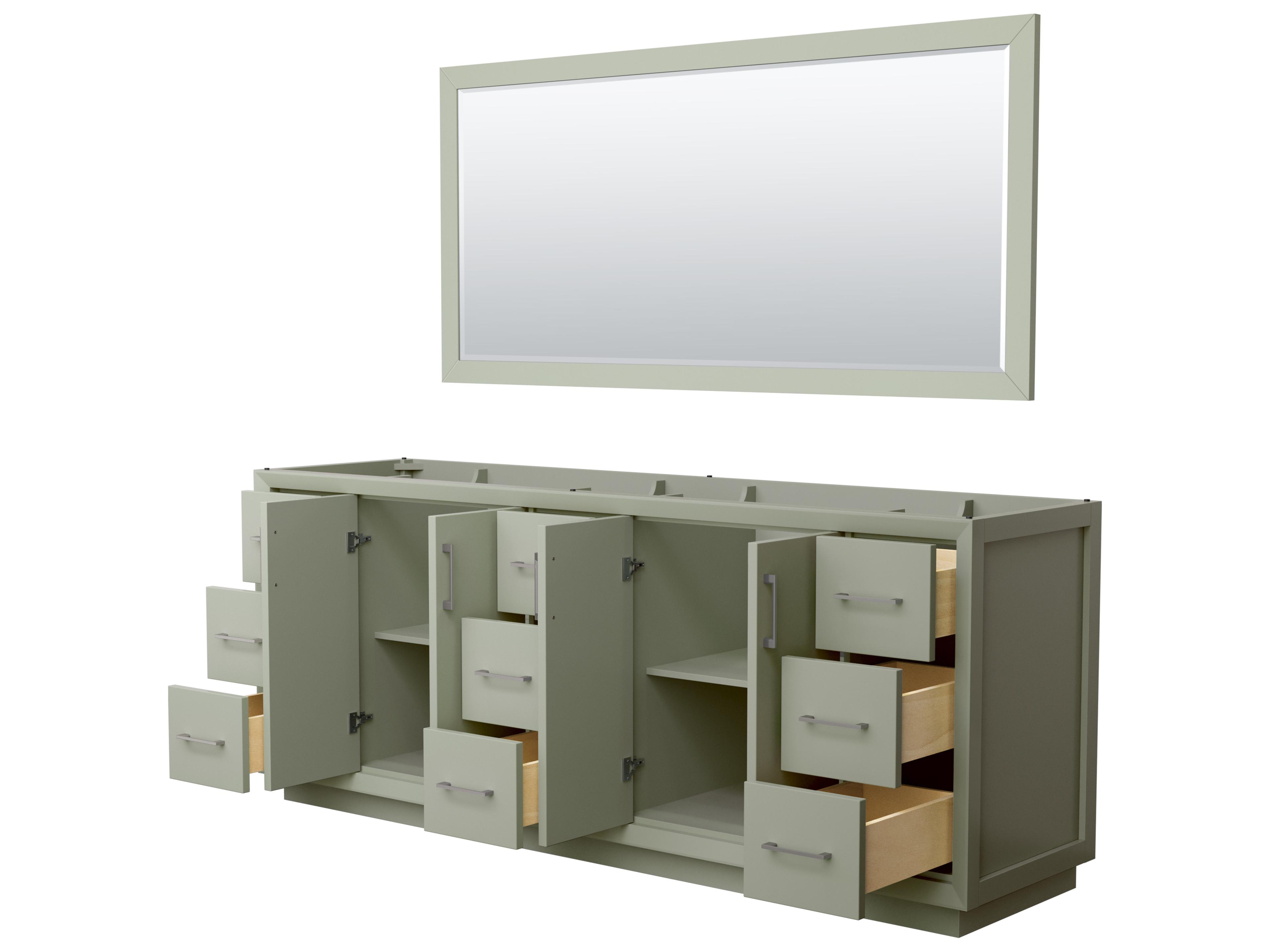 Wyndham Collection Strada 83" Light Green Vanity with 70" Mirror