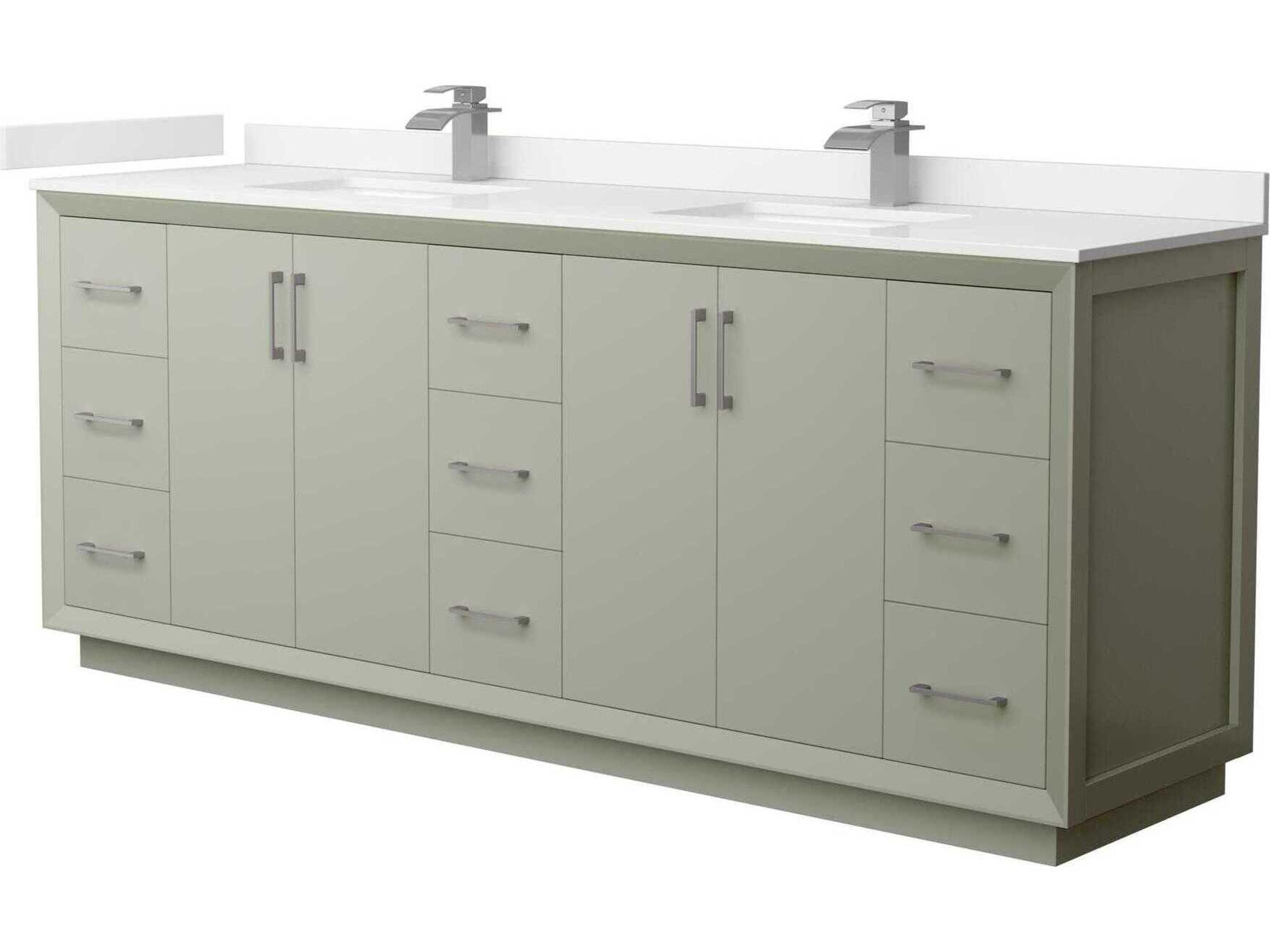 Wyndham Collection Strada 84" Light Green Vanity