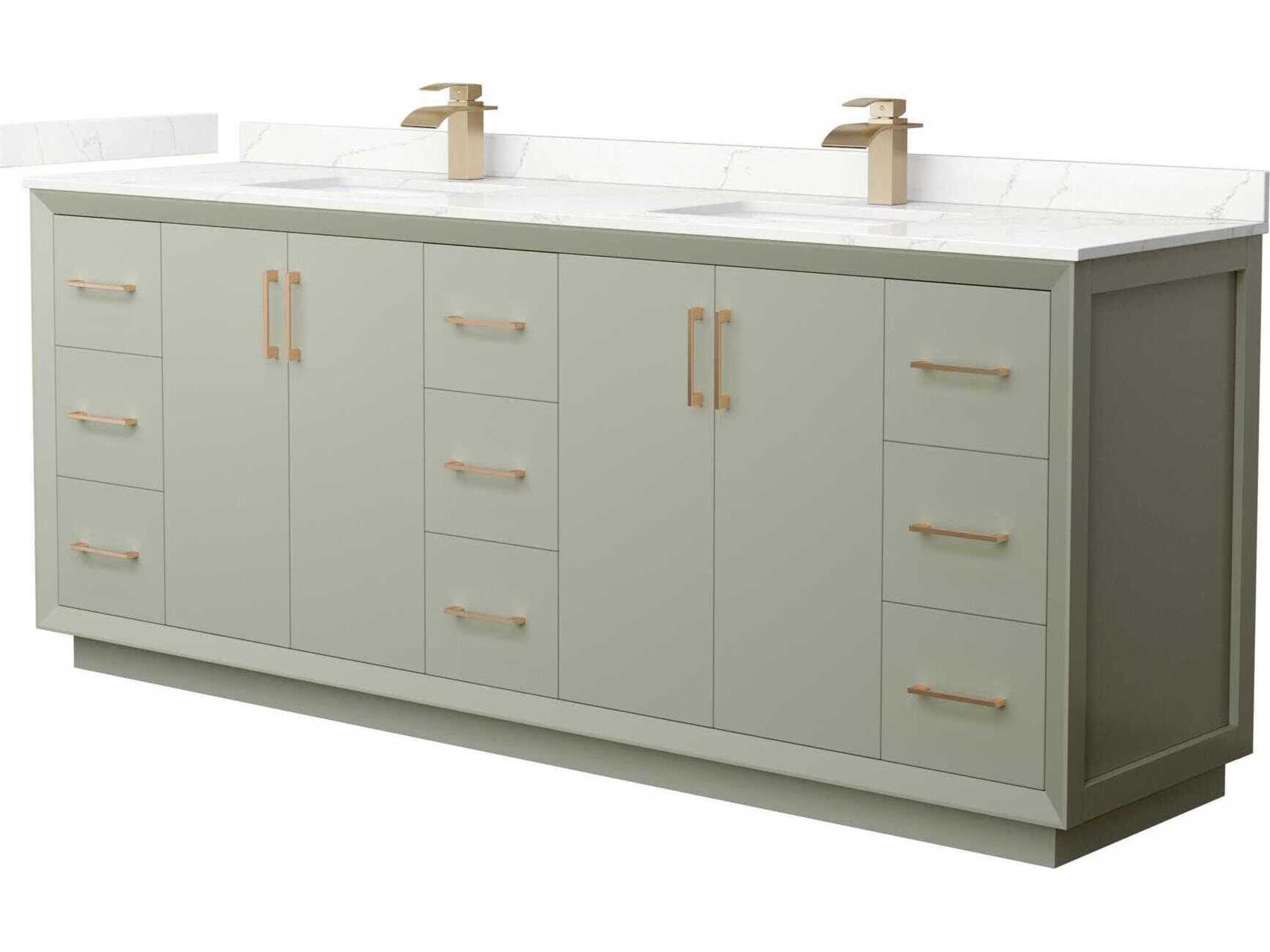Wyndham Collection Strada 84" Light Green Vanity